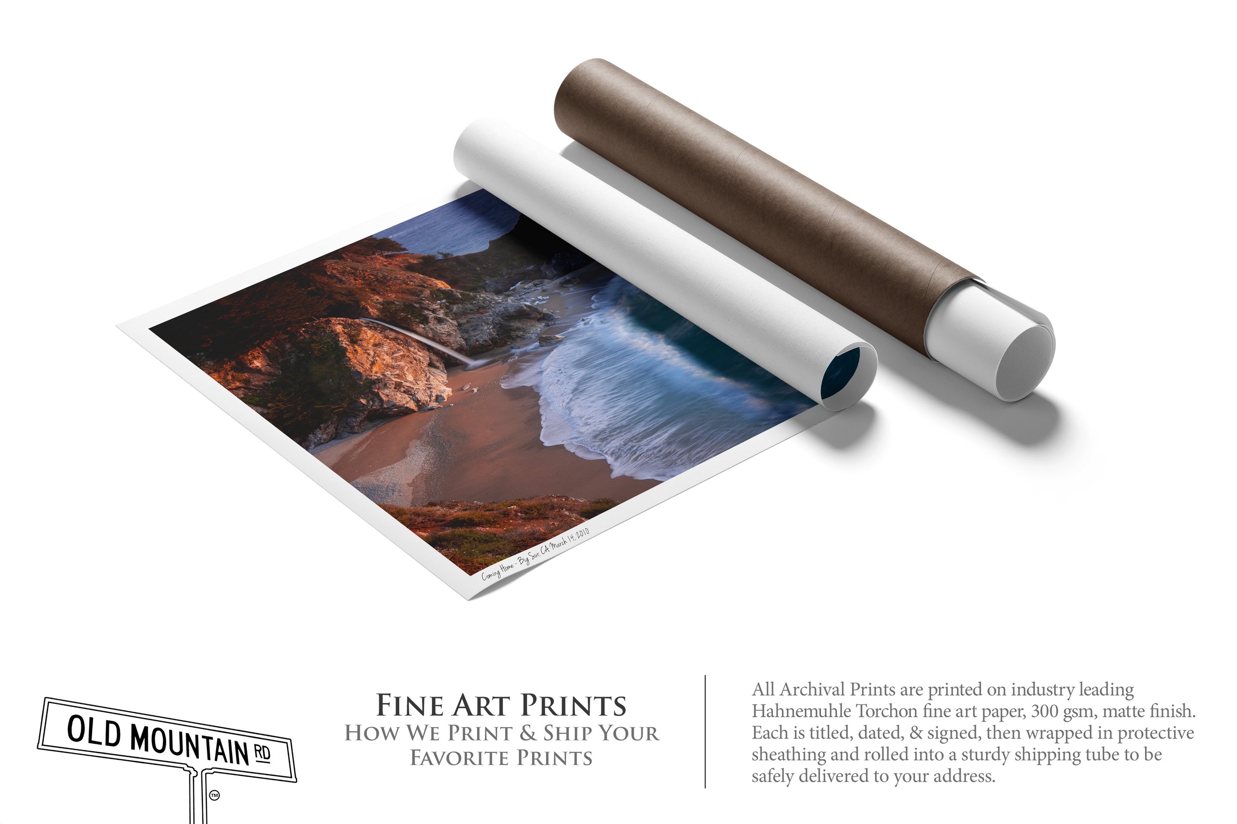 Rolled Canvas Print with Paper Tube Mockup