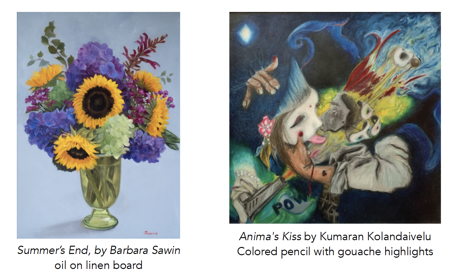Dedham Senior Center Exhibit - Art exhibition featuring the work by Kumaran Kolandaivelu and Barbara Sawin&nbsp;