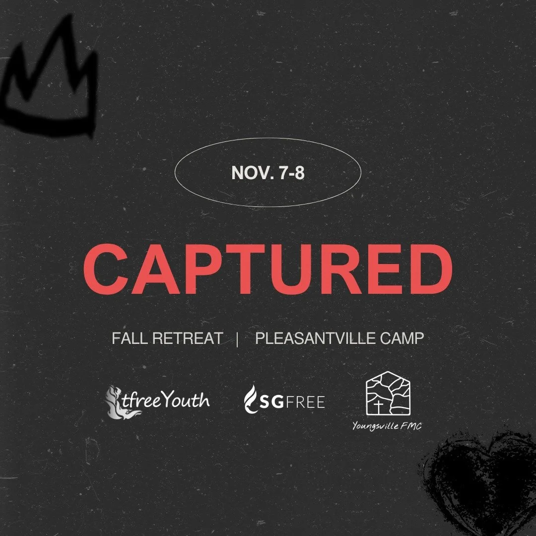 next weekend is our fall retreat! 😮 get away from the crazy of the world and the internet and spend a weekend with God. bring in your papers to youth this week!