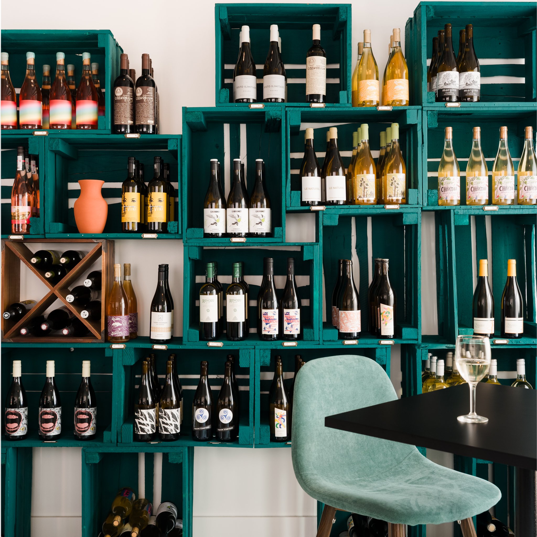 Turquoise Wine Crates