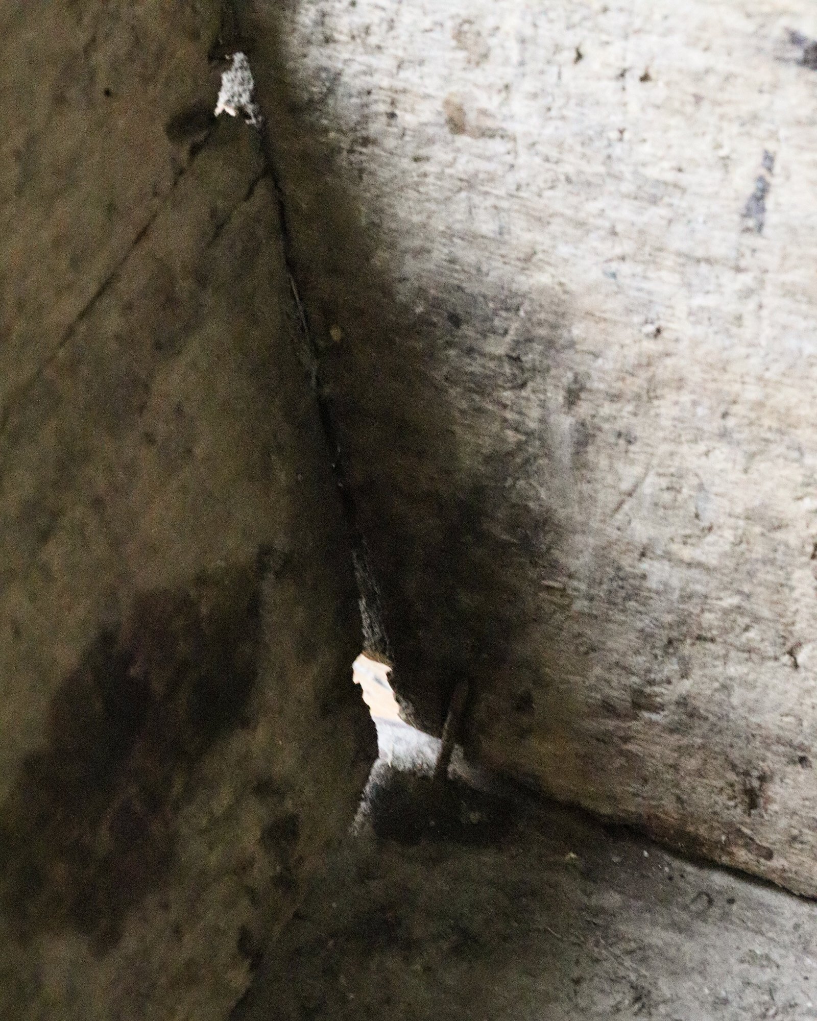 Close up of a French farmhouse antique trug