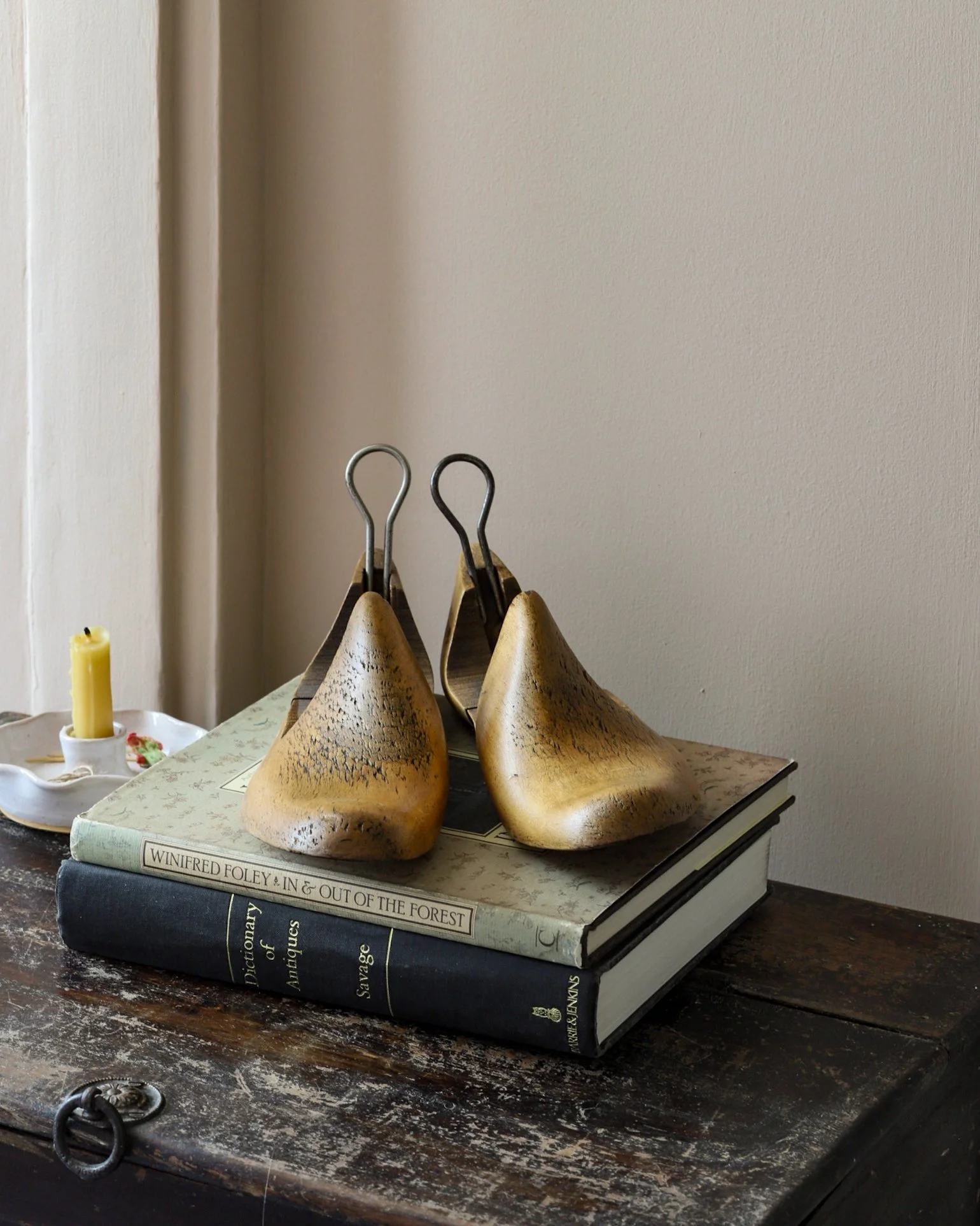 Pair of antique wooden shoe lasts