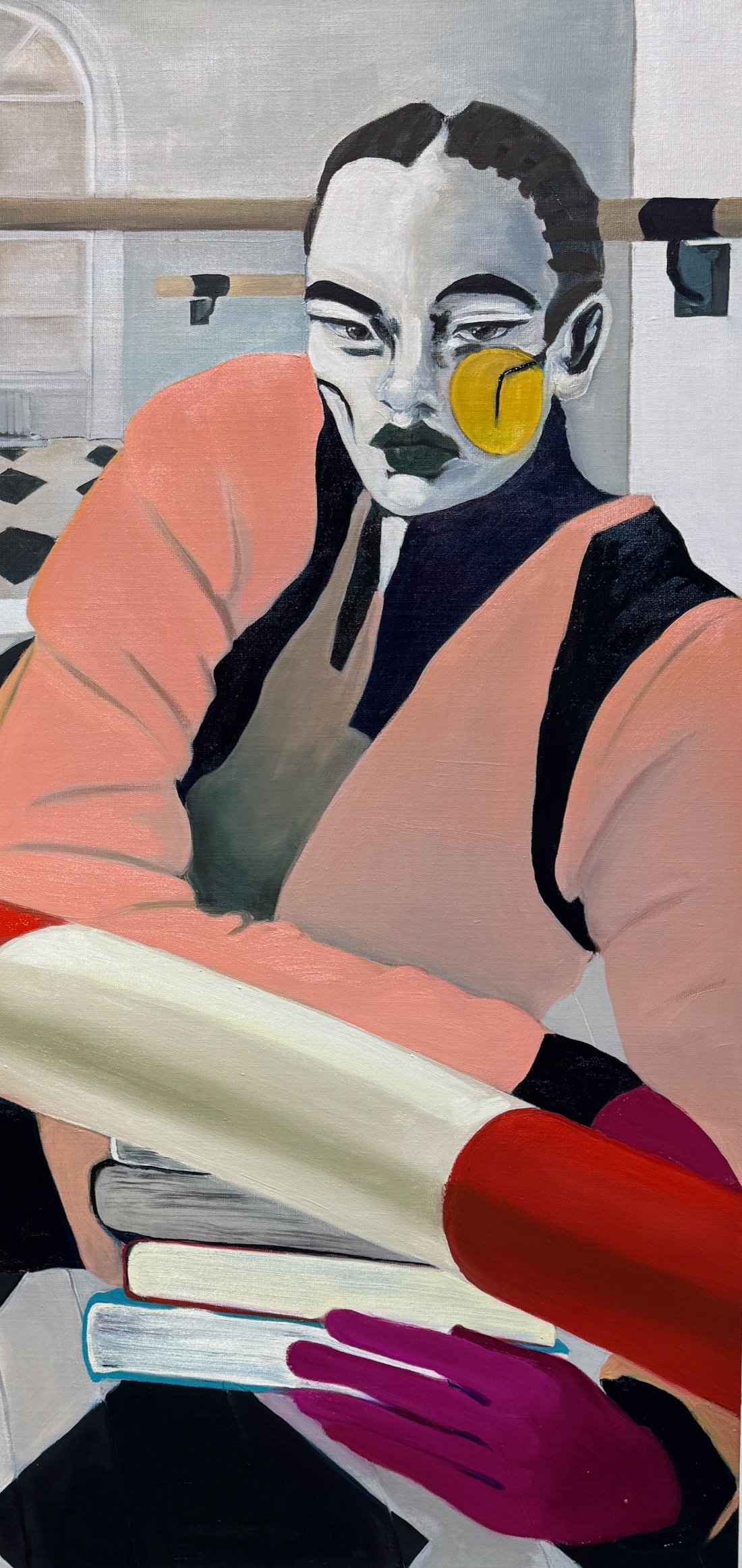 Black hair woman from The Sisters – oil painting by Ana Sneeringer, 2025.
