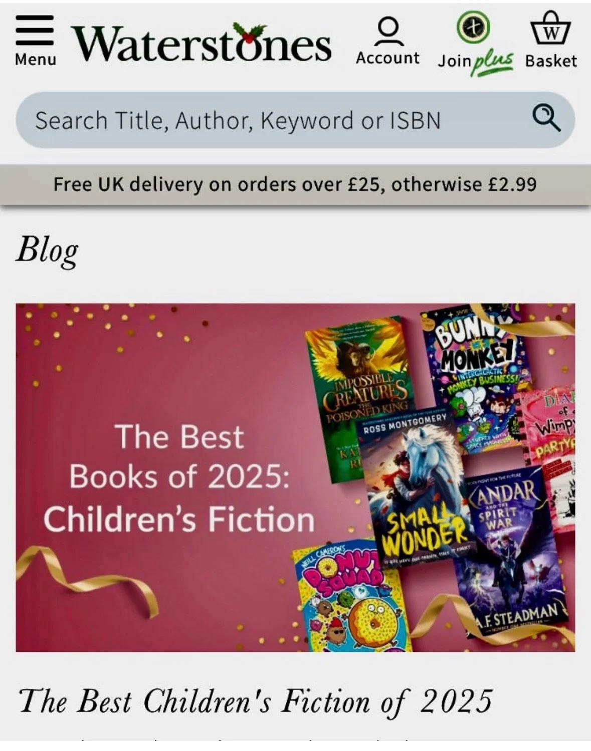 Thank you so much to @waterstones_kids @waterstones for including my debut book- LAND OF THE LAST WILDCAT- in your Best Children&rsquo;s Fiction of 2025 list 😻 Your support has rocked my world and I am so grateful ✨ @macmillankidsuk @daviddeanillust