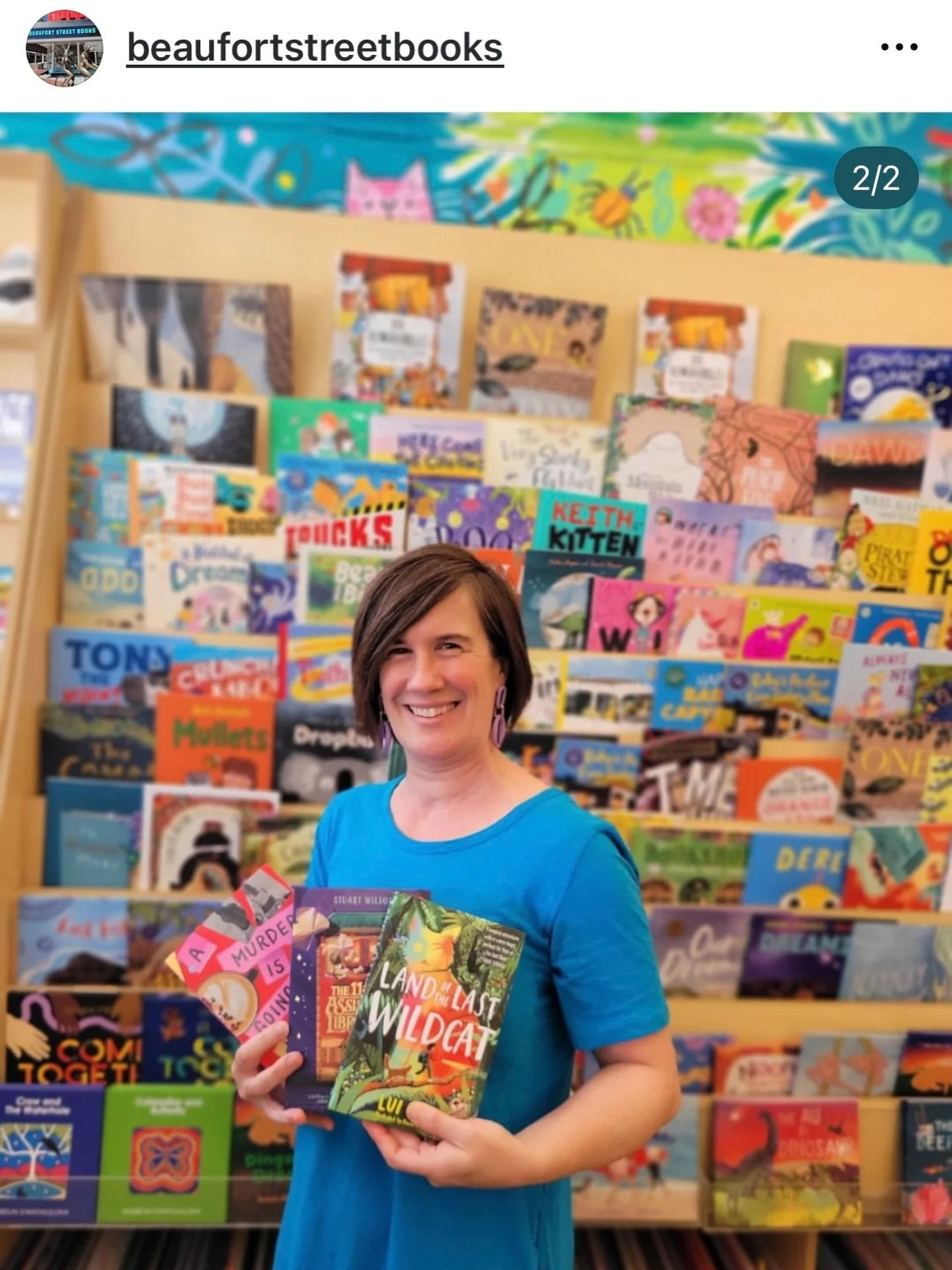This is the first photo I&rsquo;ve seen of LAND OF THE LAST WILDCAT inside a bookshop in my hometown of Perth, Western Australia. I&rsquo;ve been waiting for this moment. Perth is the place that grew me as a writer. Thank you @beaufortstreetbooks for