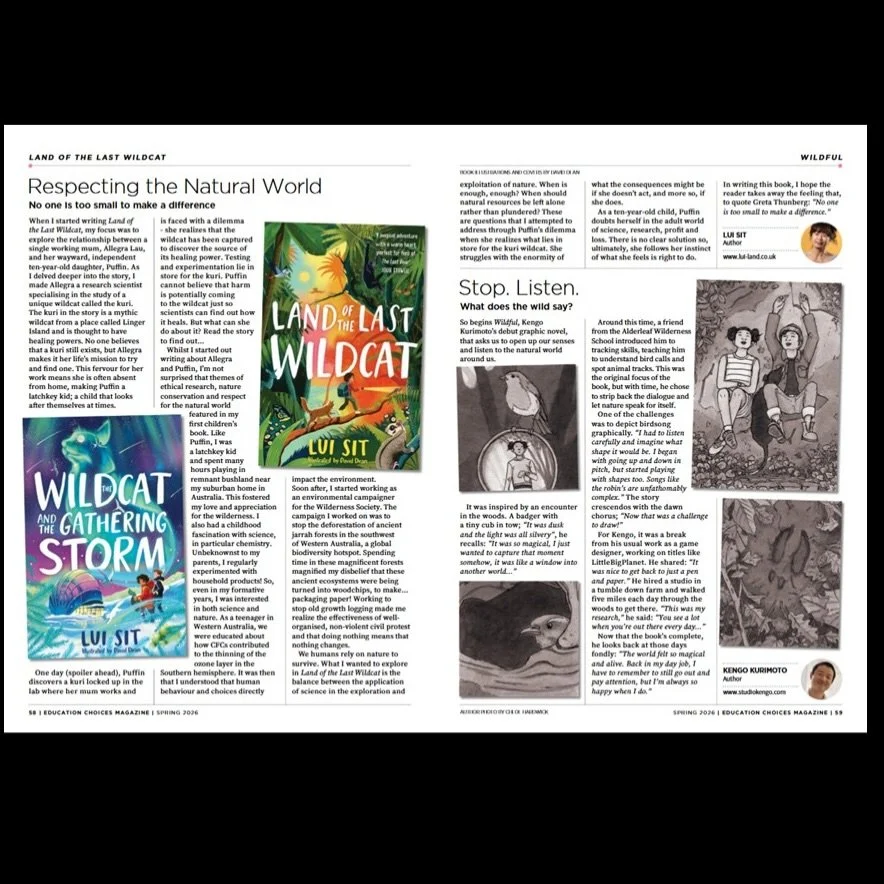 Thank you @education_choices_magazine for commissioning this article for your Spring edition about why I included conservation themes and respect for Nature in LOTLW. Also included- an article by @studiokengo about his wonderful book- Wildful 🍂🌿 Yo