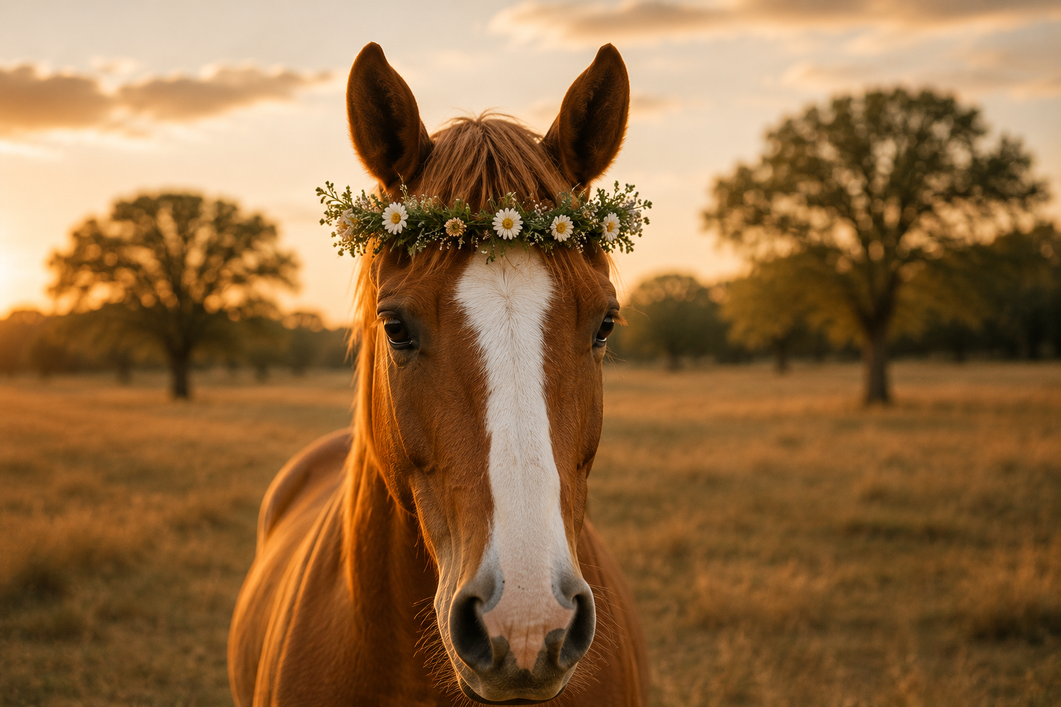 Sunset at the Stables: Fall Flower Crowns for You and the Horses