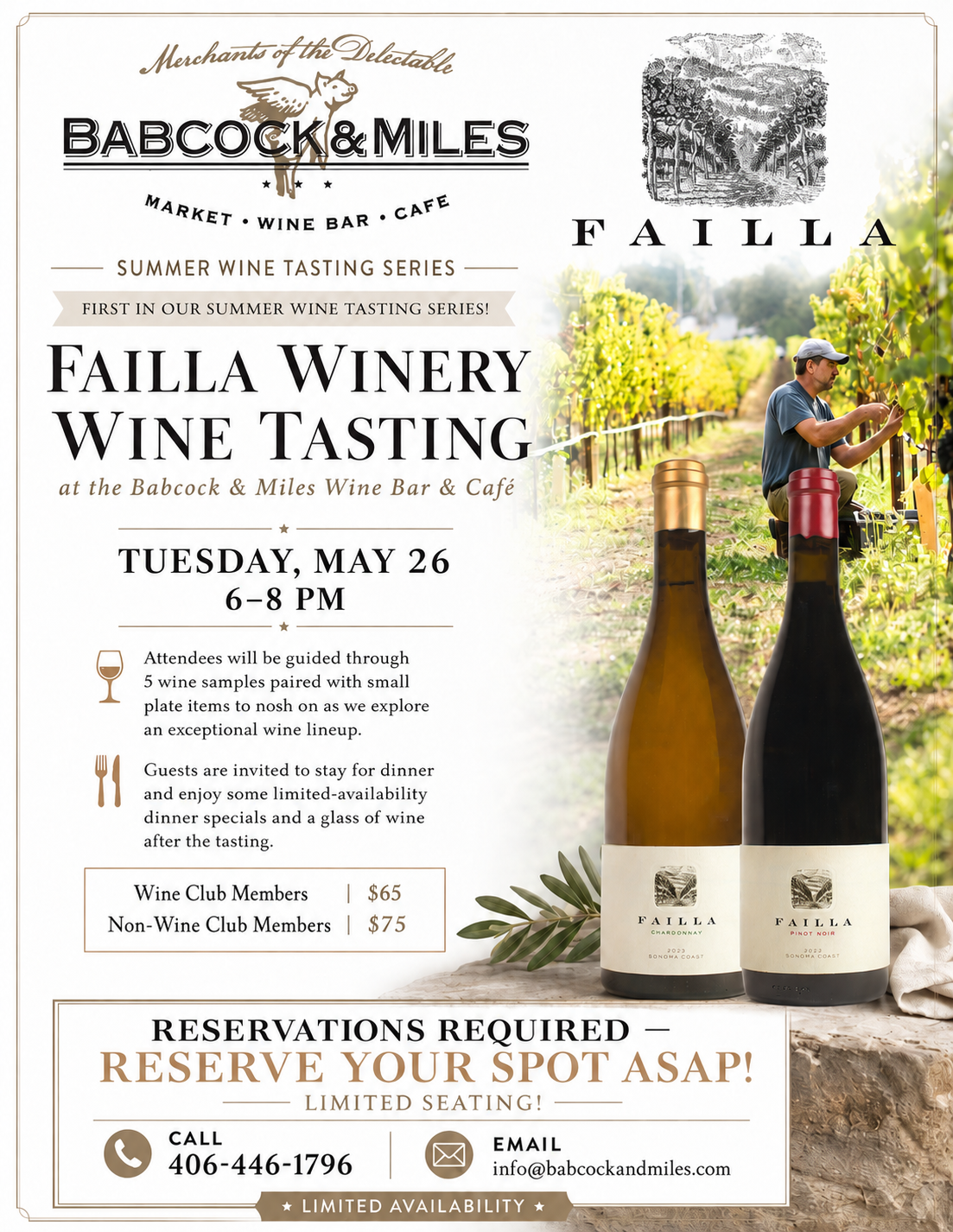 Failla Wine Tasting @ the Babcock & Miles Wine Bar & Café