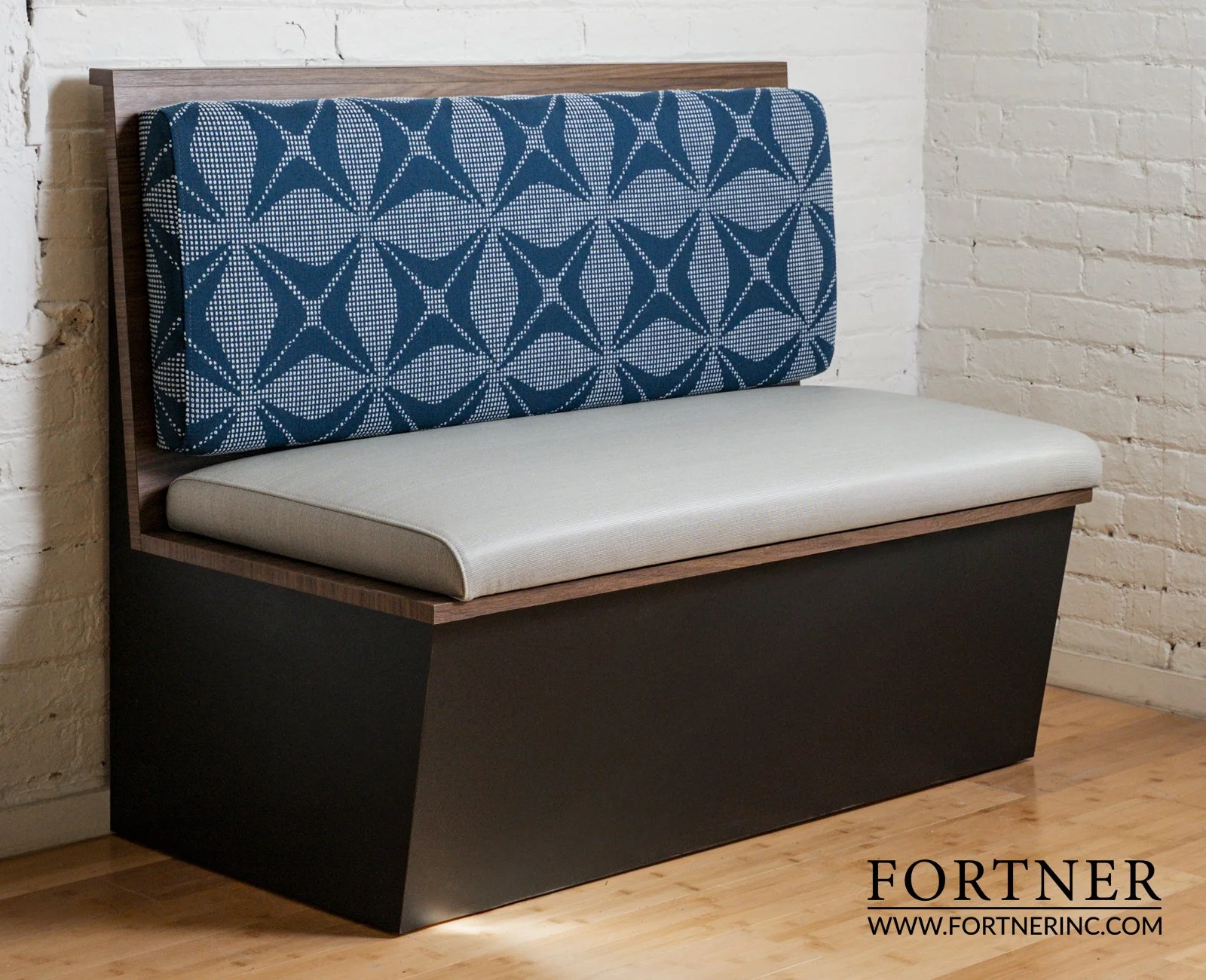 Modern Banquette with Removable Upholstered Seat/Back and Laminate Base