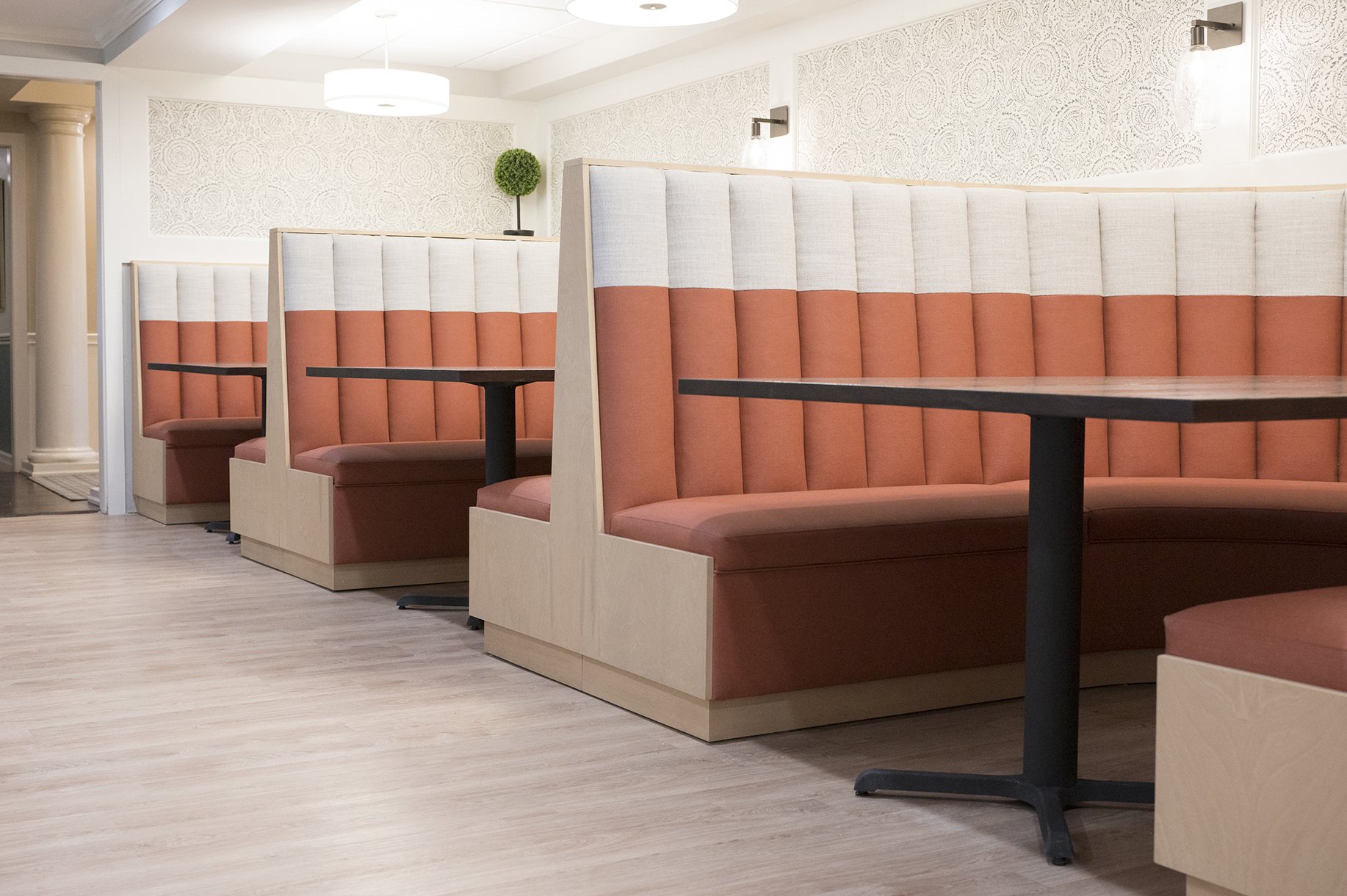 Custom_Furniture_Projects_Worthington-Hills-Country-Club_Restaurant-Booth-Orange_Cream_Vertical-Channeled-01.jpg