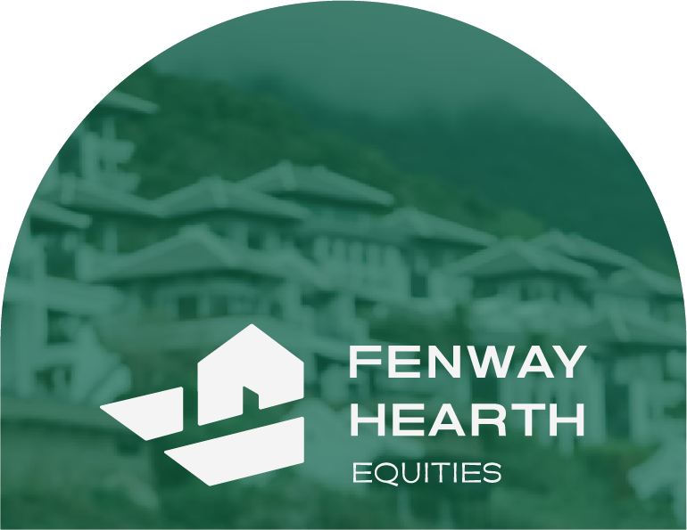 Logo of Fenway Hearth Equities with a stylized house and landscape background
