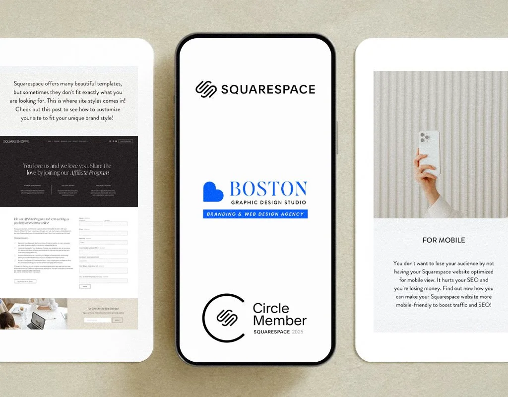 Squarespace website design by Priya Anand of Boston Graphic Design Studio