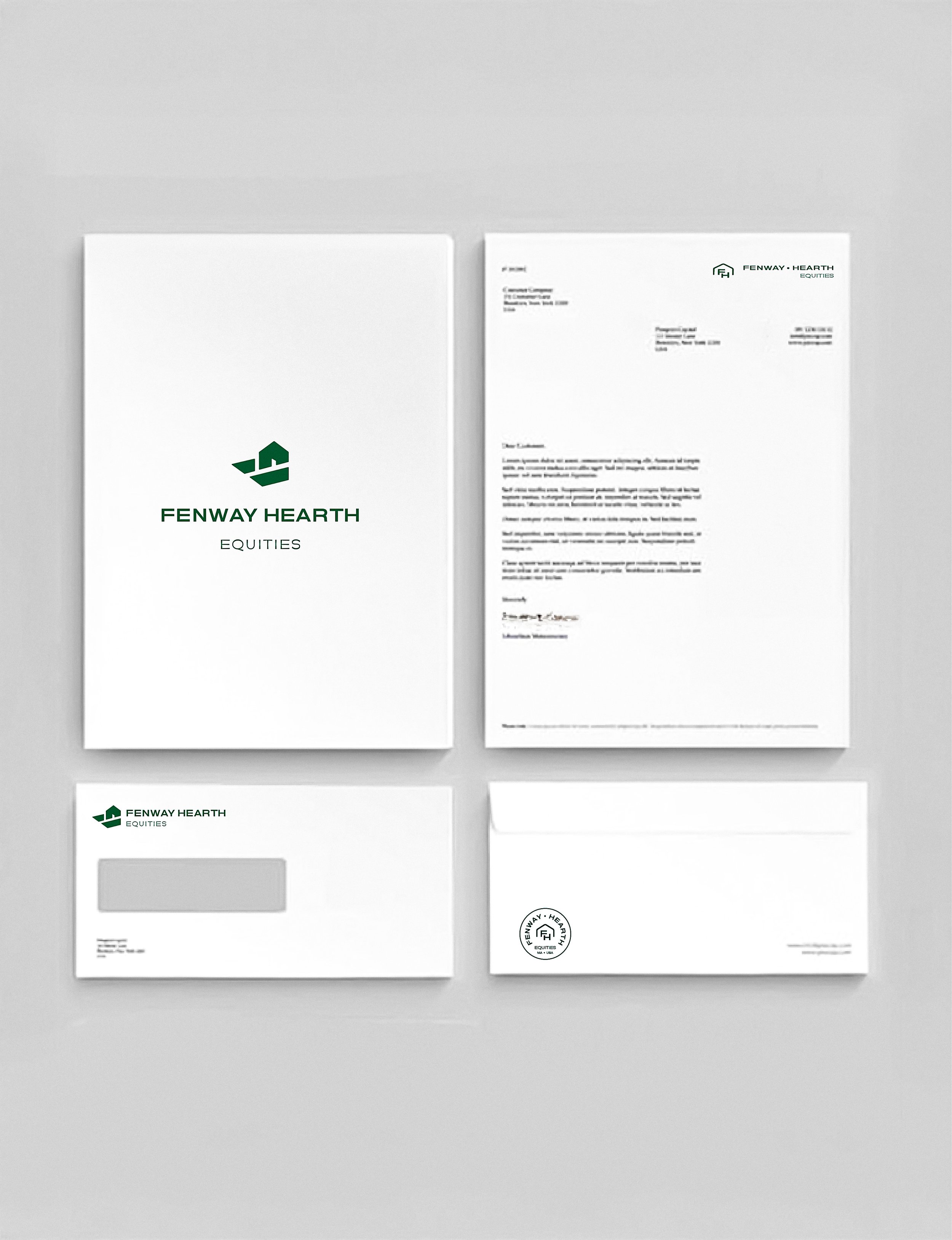 Fenway Hearth stationery designed by Boston Graphic Design Studio.