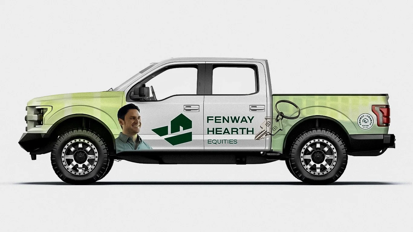 Fenway Hearth vehicle wrap designed by Boston Graphic Design Studio
