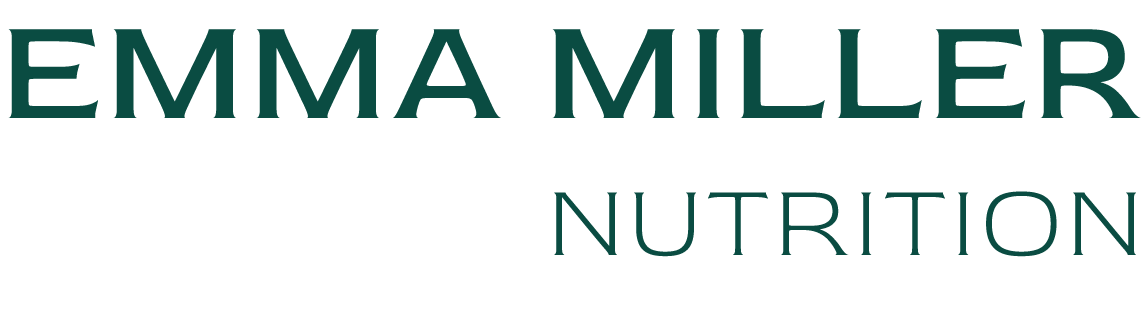 Logo for Emma Miller Nutrition with the name in stylized text.