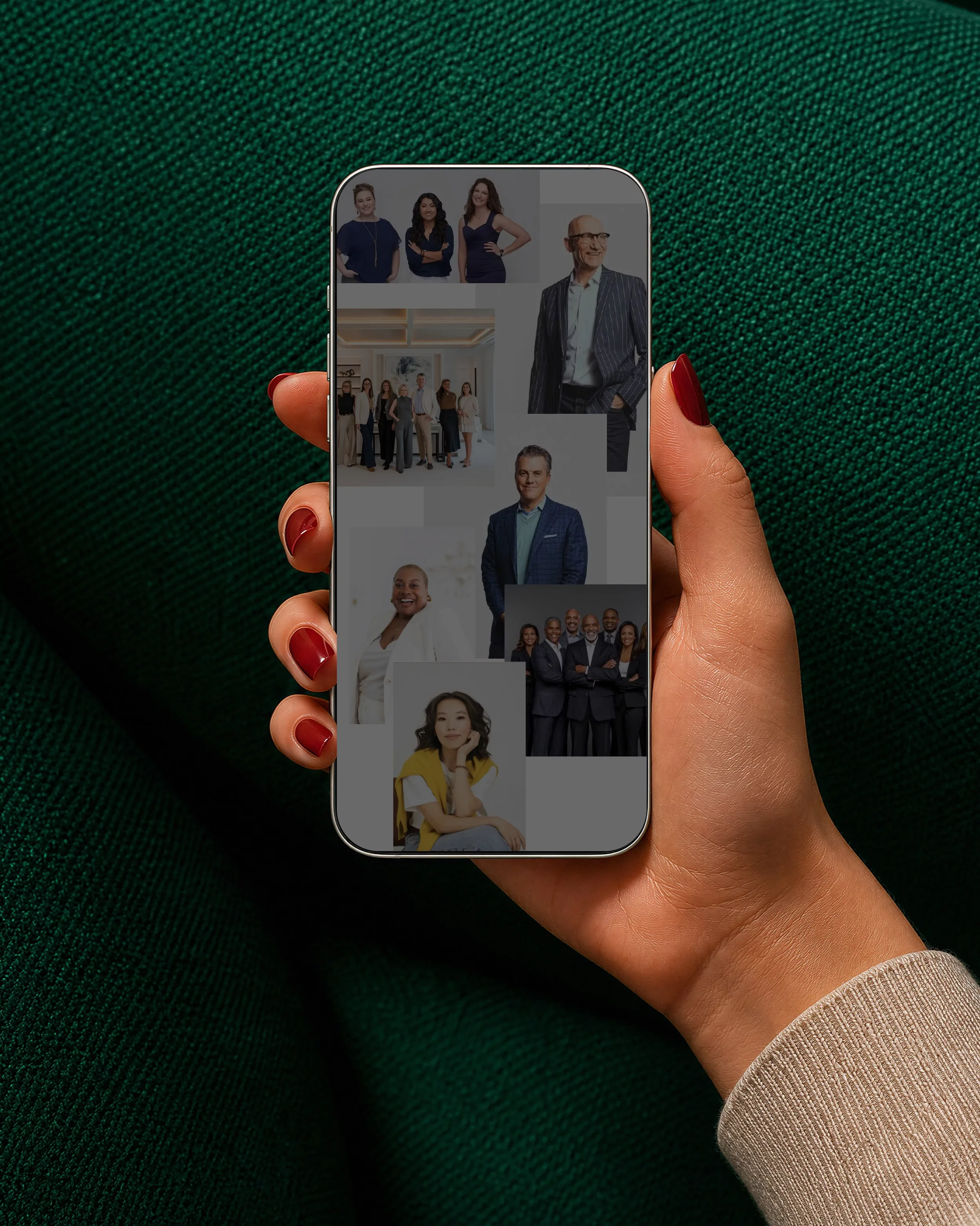 Professional service business website displayed on a phone