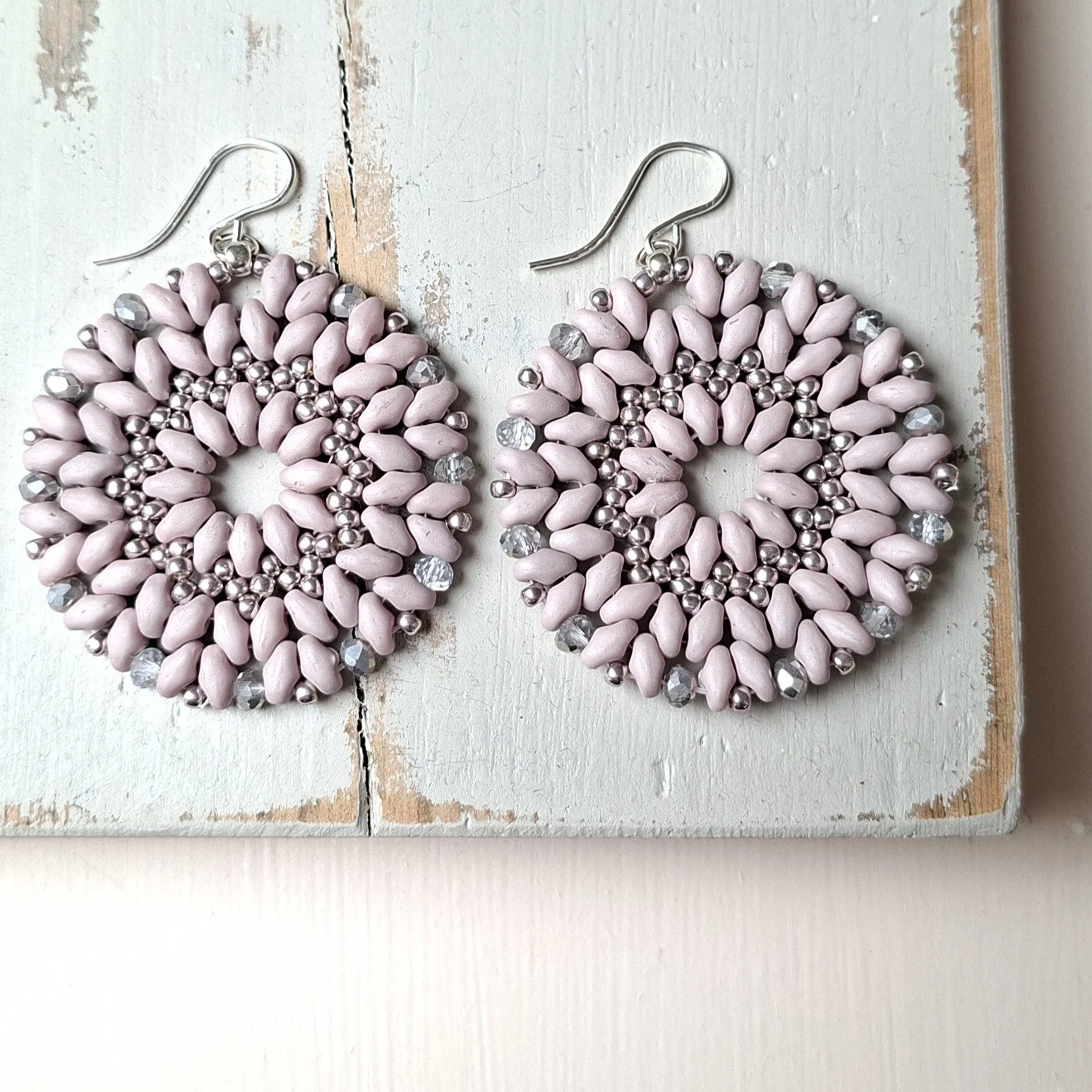 ADELE Grey Lavender Large Disc earrings