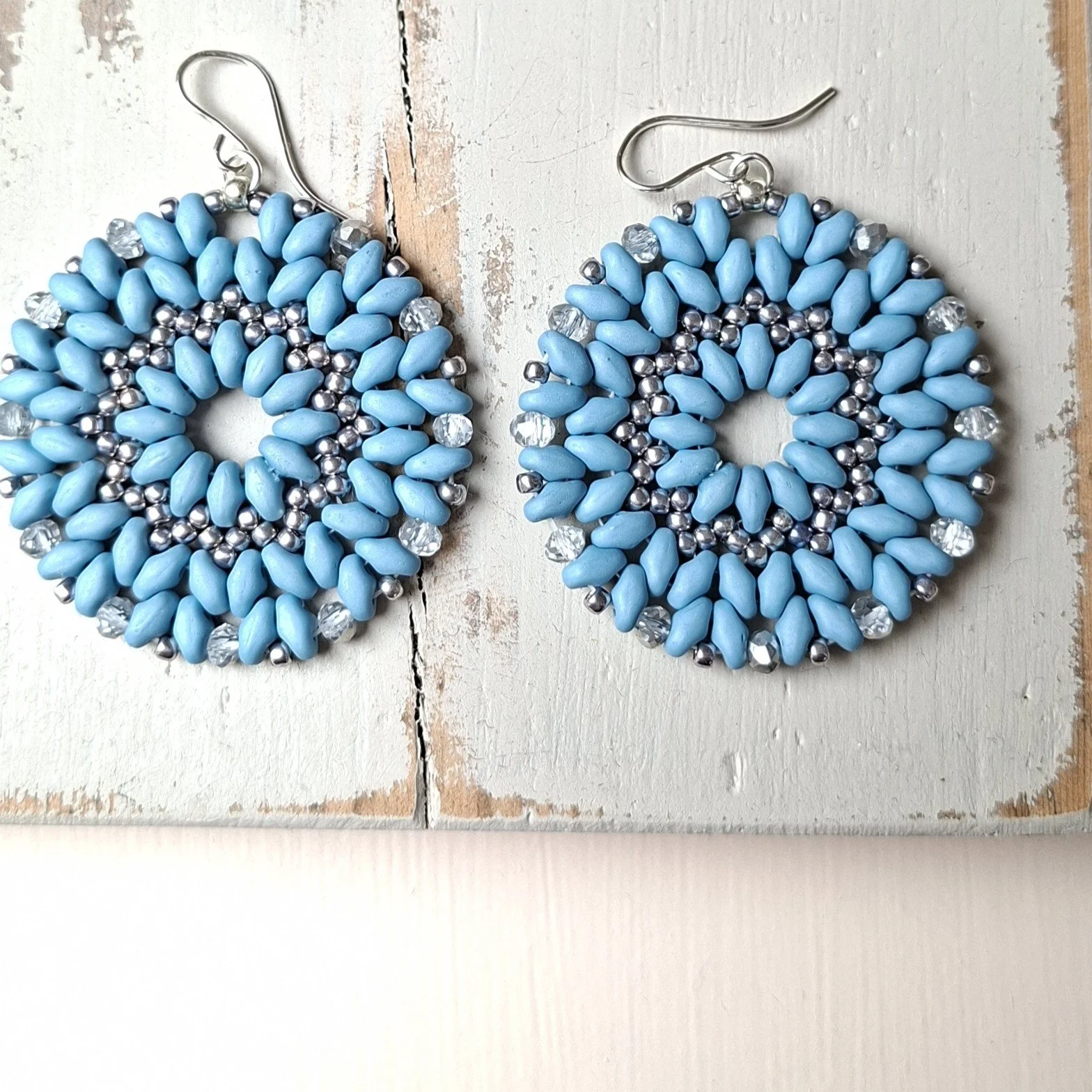 ADELE Cornflower Blue Large Disc earrings
