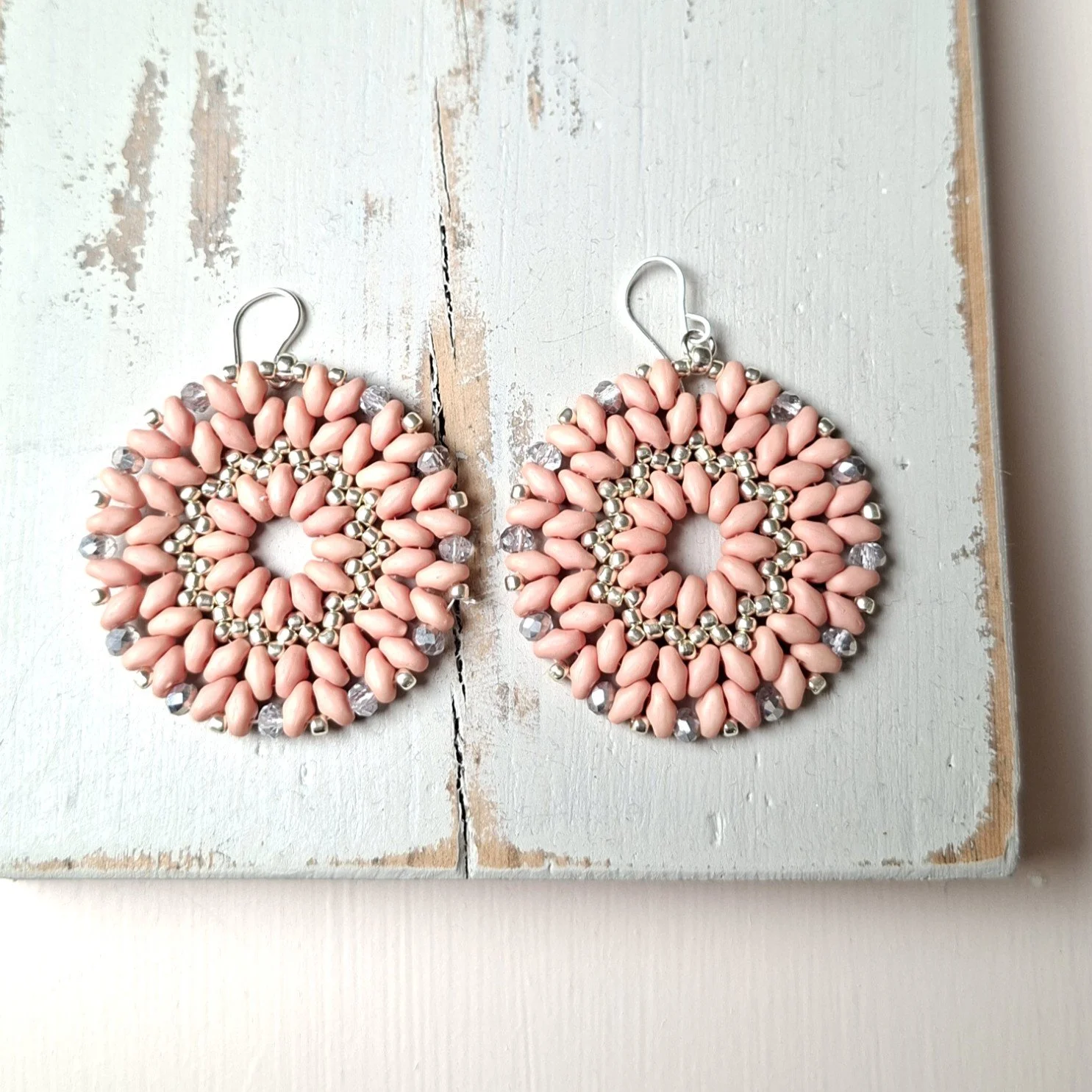 ADELE Salmon Pink Large Disc earrings