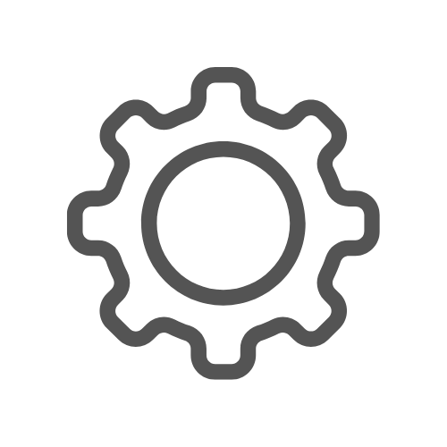 Grey settings gear icon