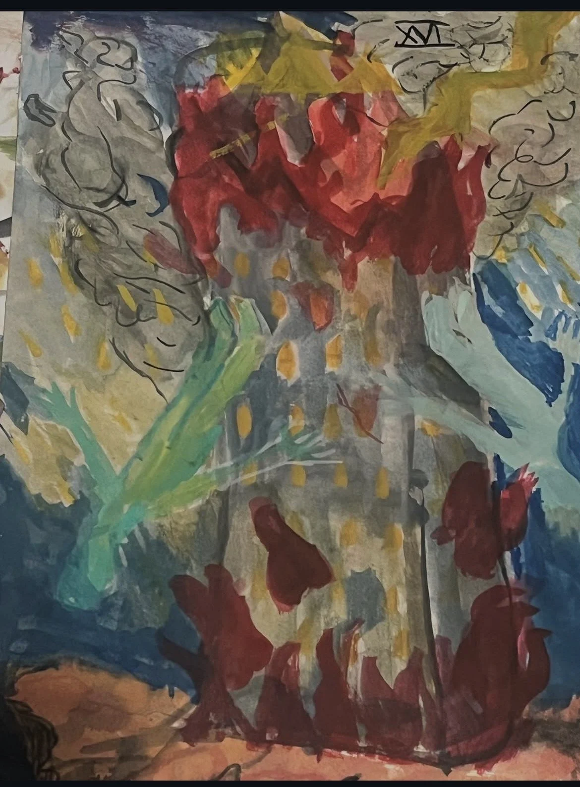 The Tower 
Watercolor on Paper 
24" x 6"