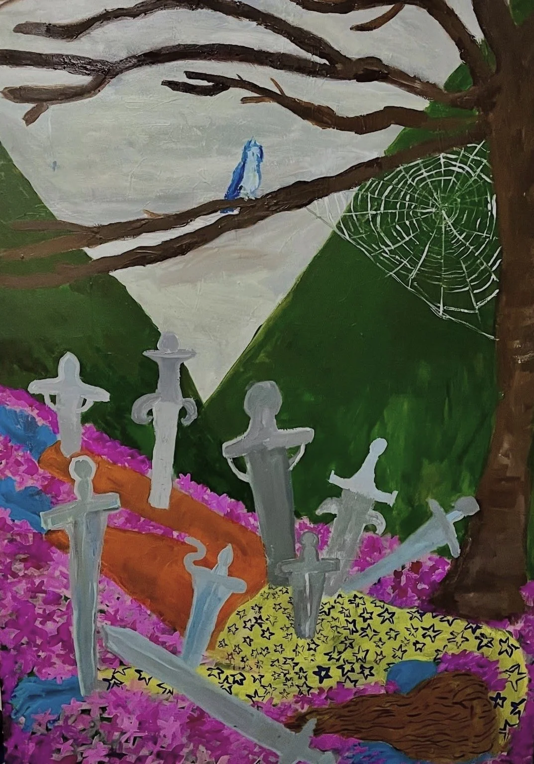 9 of Swords 
Acrylic on Canvas 
7 ft x 5 ft 