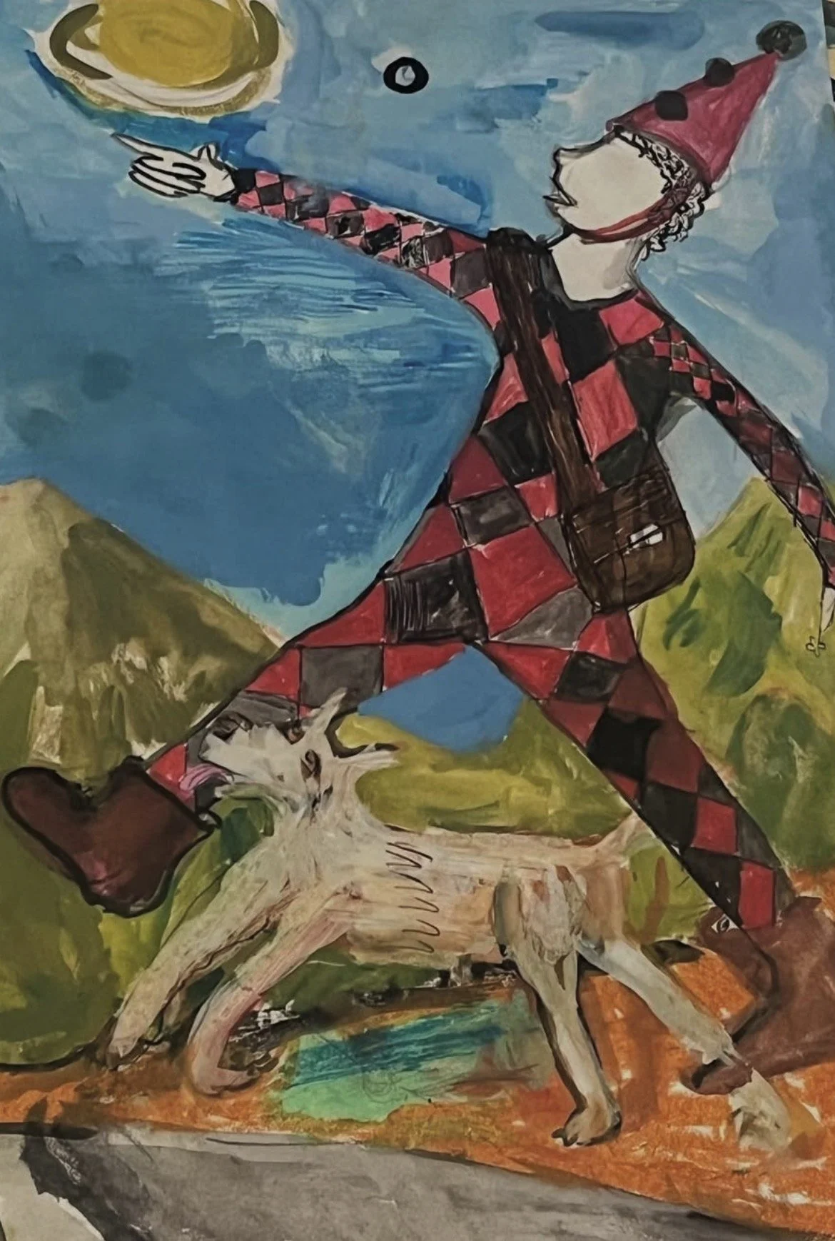 The Fool 
Watercolor on Paper 
24" x 6" 