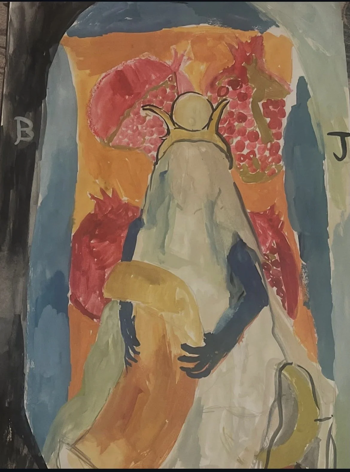 The High Priestess 
watercolor on paper 
24" x 6 