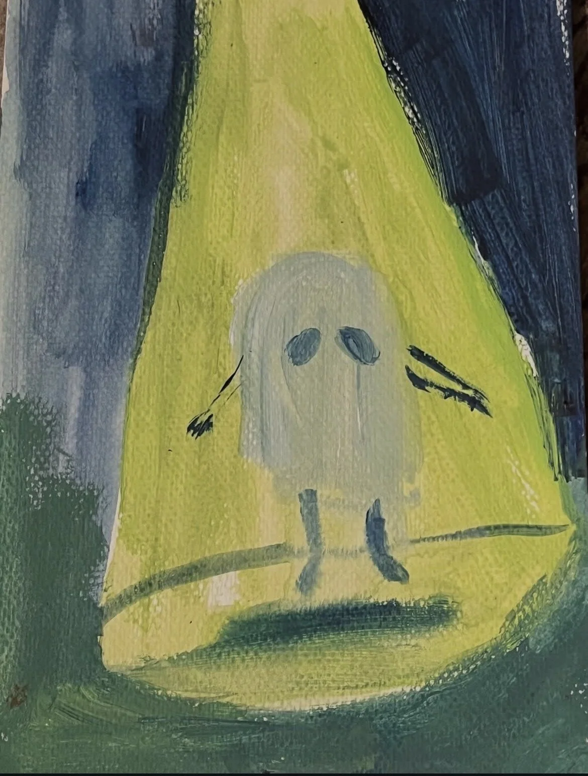 Abduction 
acrylic on paper 
10" x 5" 