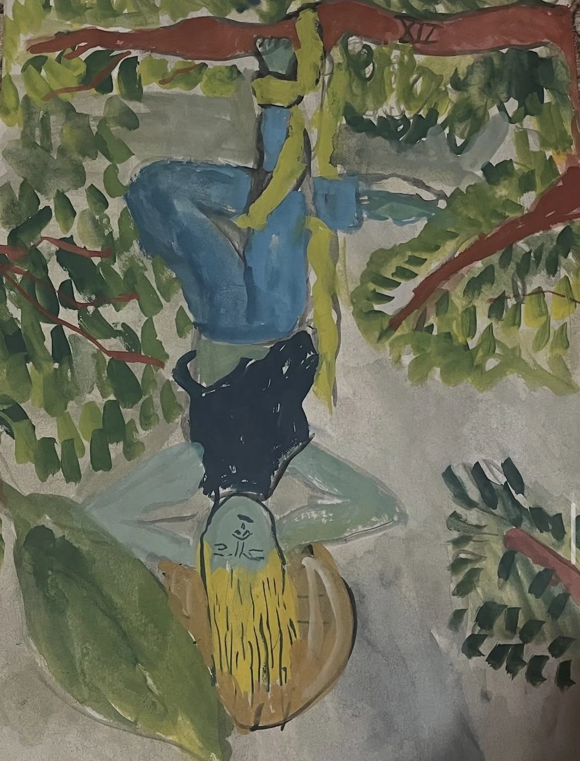 The Hanged Man 
Watercolor on paper 
24" x 6"