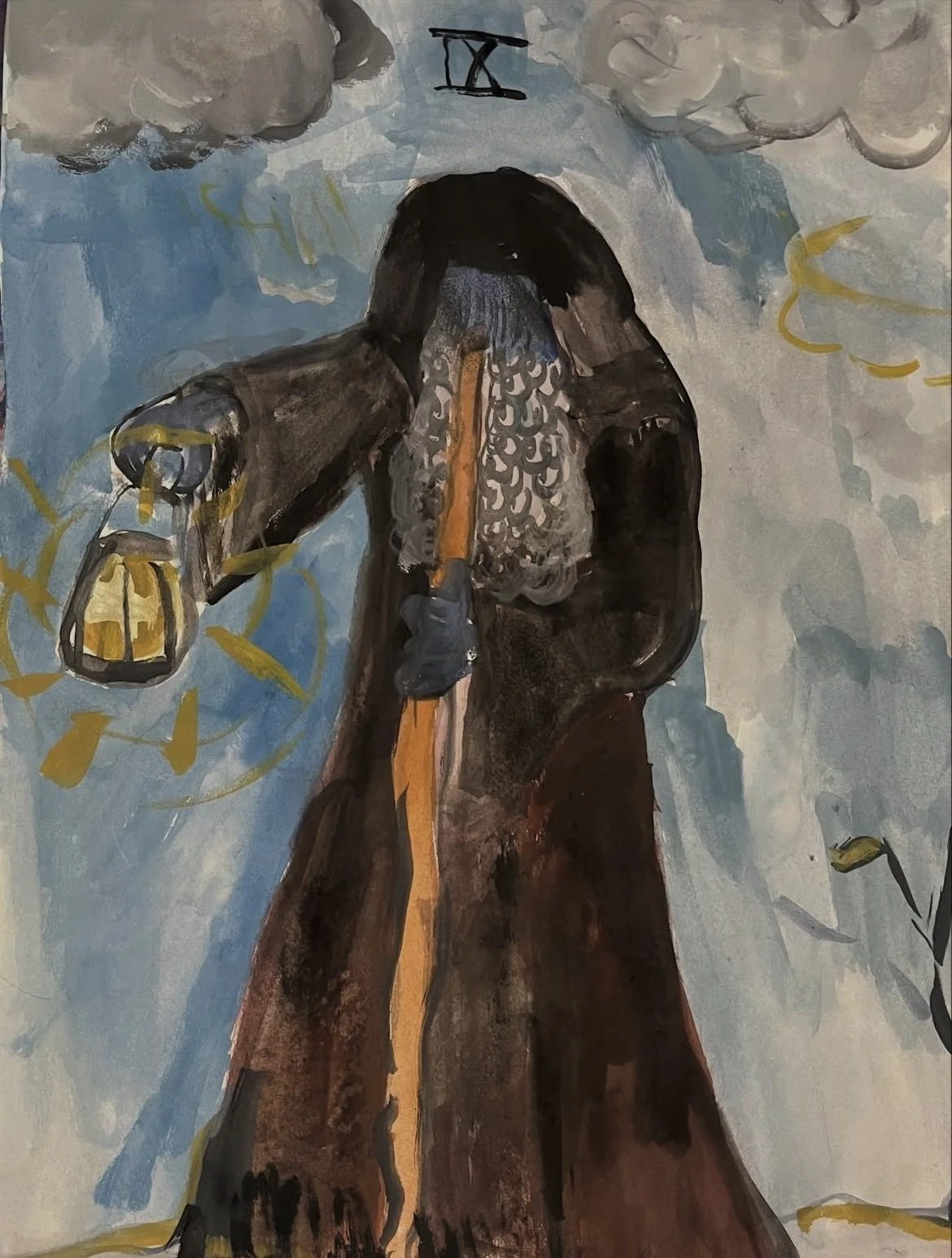 The Hermit 
Watercolor on Paper 
24" x 6"