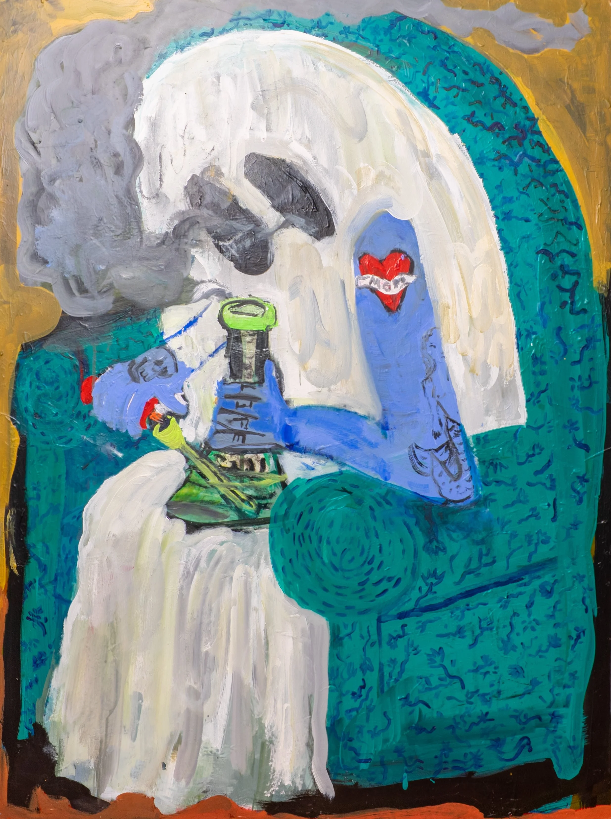 smoke break 
acrylic on wood panel 
35" x 48"