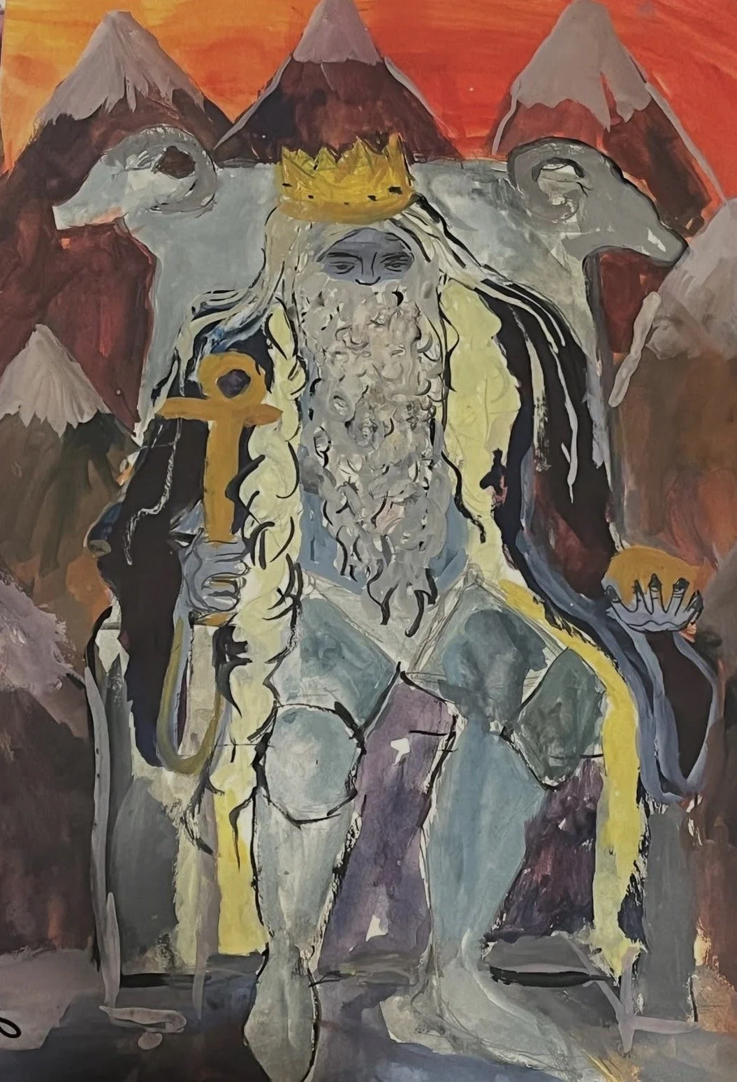 The Emperor 
Watercolor on canvas 
24" x 6" 
