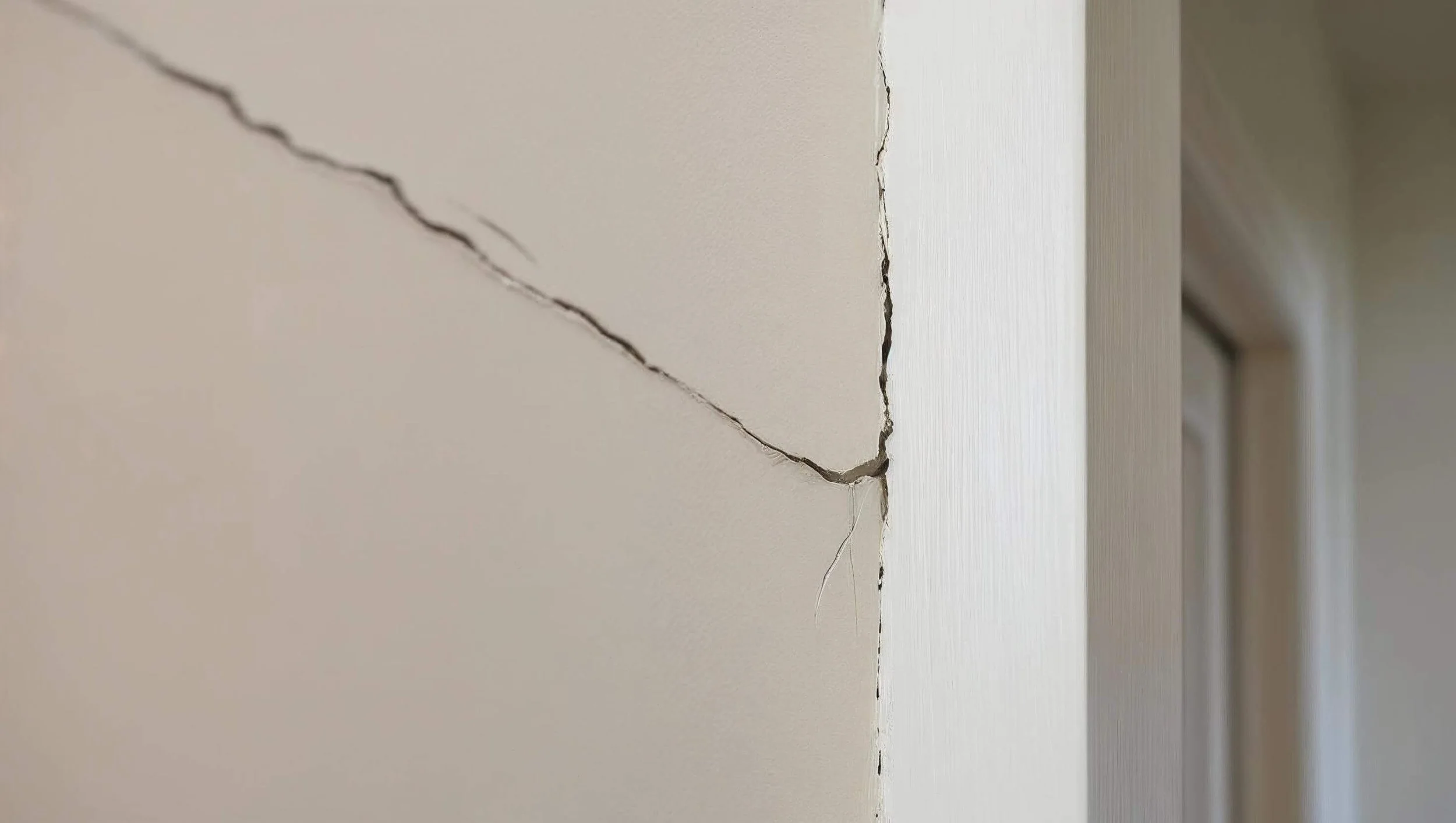 Realistic image of an Interior crack in the wall of a home