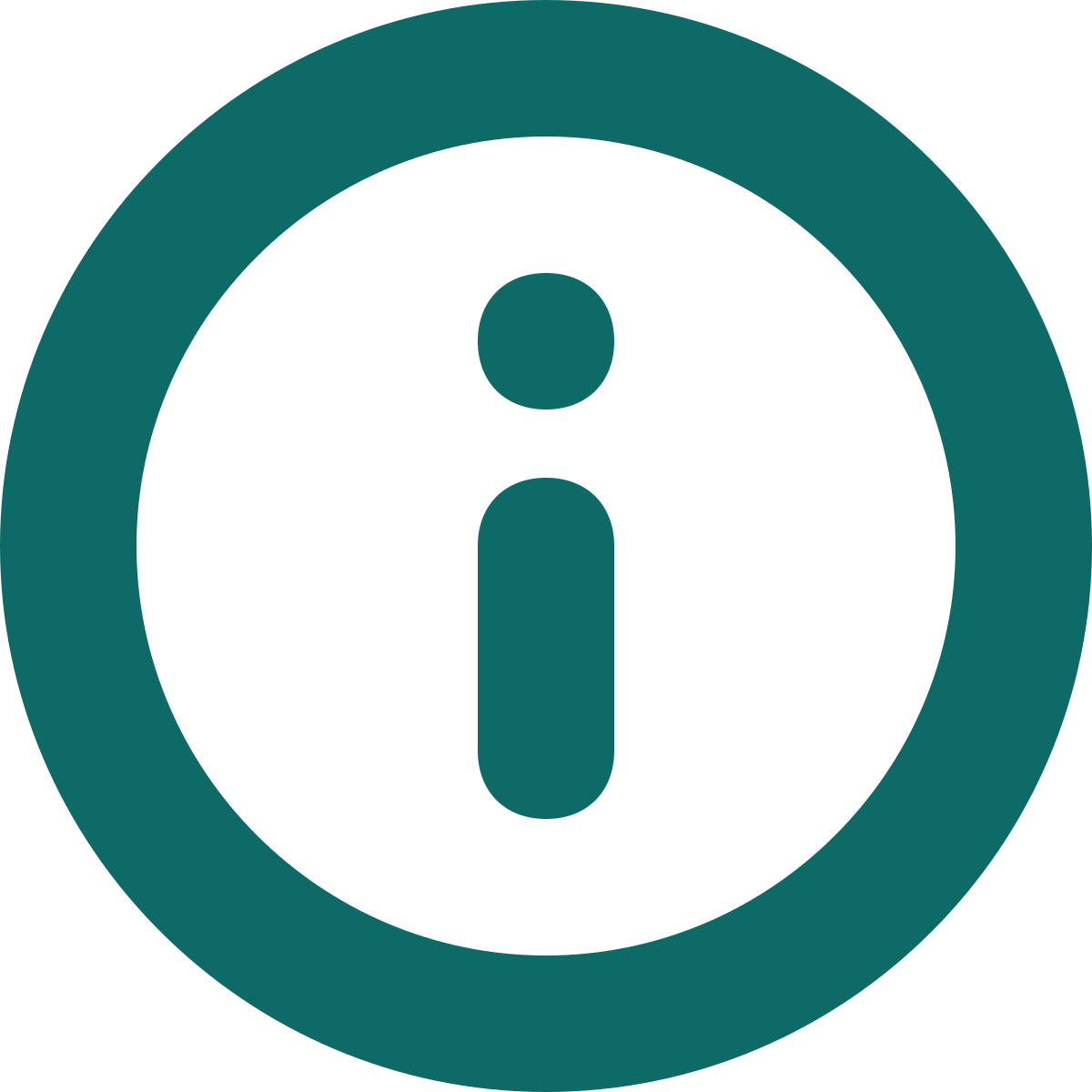 information "i" inside a circle