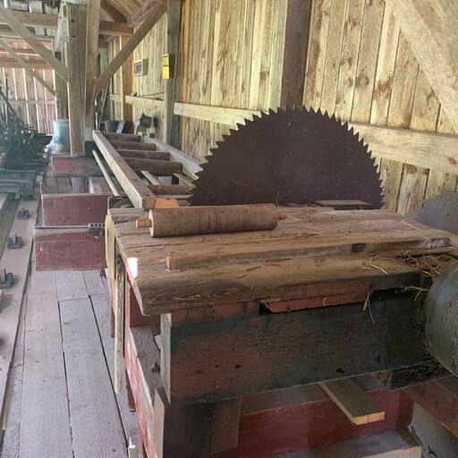 Saw blade inside the Robinson Sawmill.