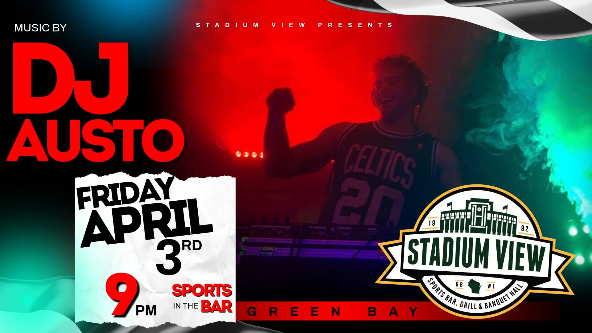 friday april 3rd green bay events dj austo at stadium view