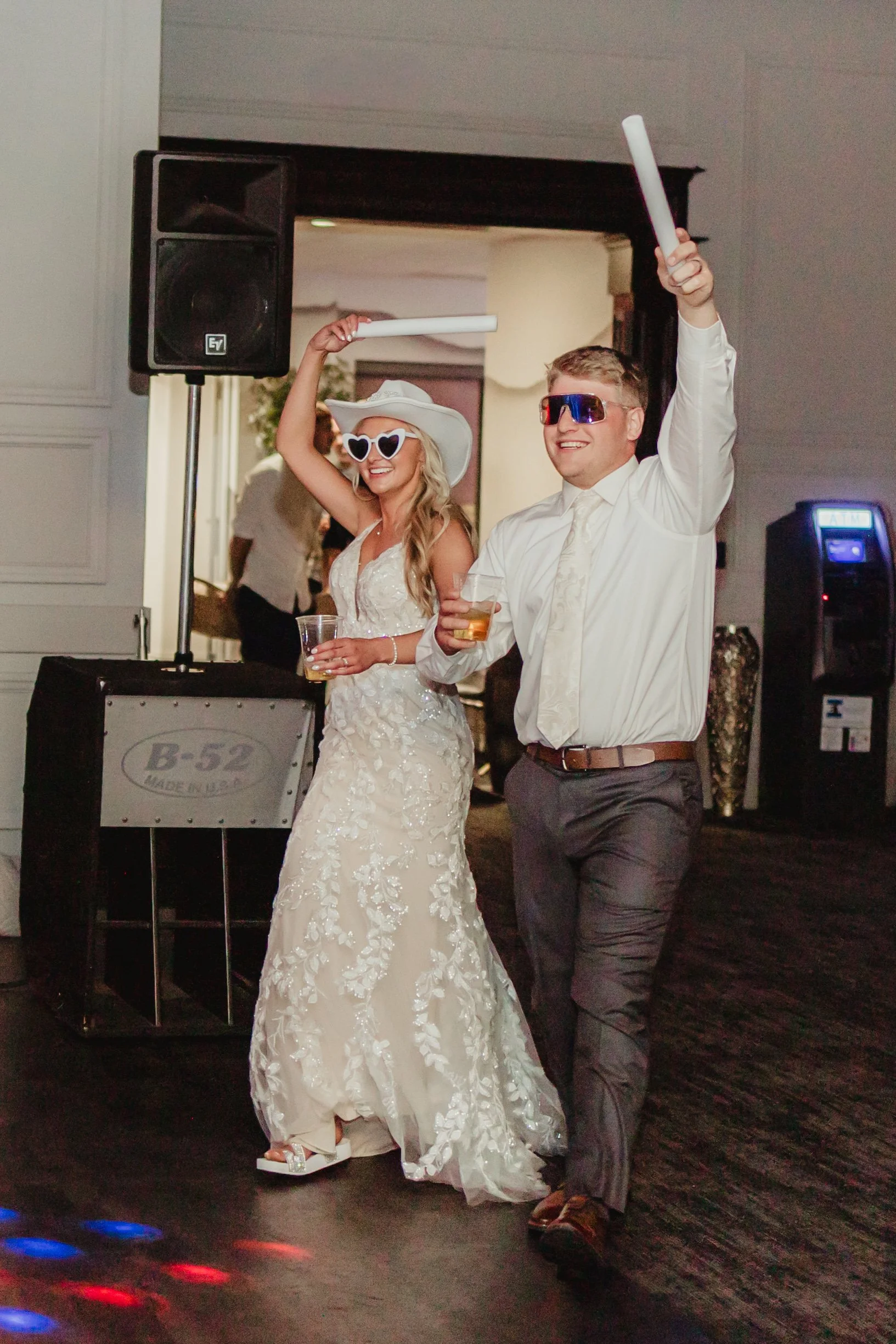 Bride and groom entrance at Stadium View Event Halls in Green Bay, WI 