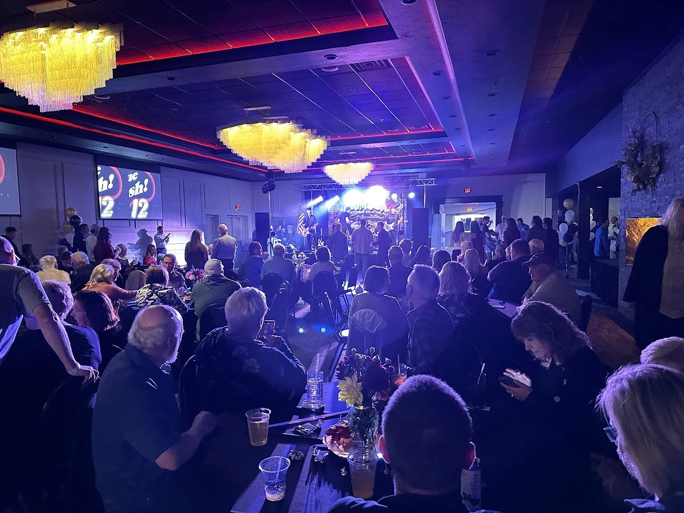 The crowd comes alive during a live concert near Lambeau Field
