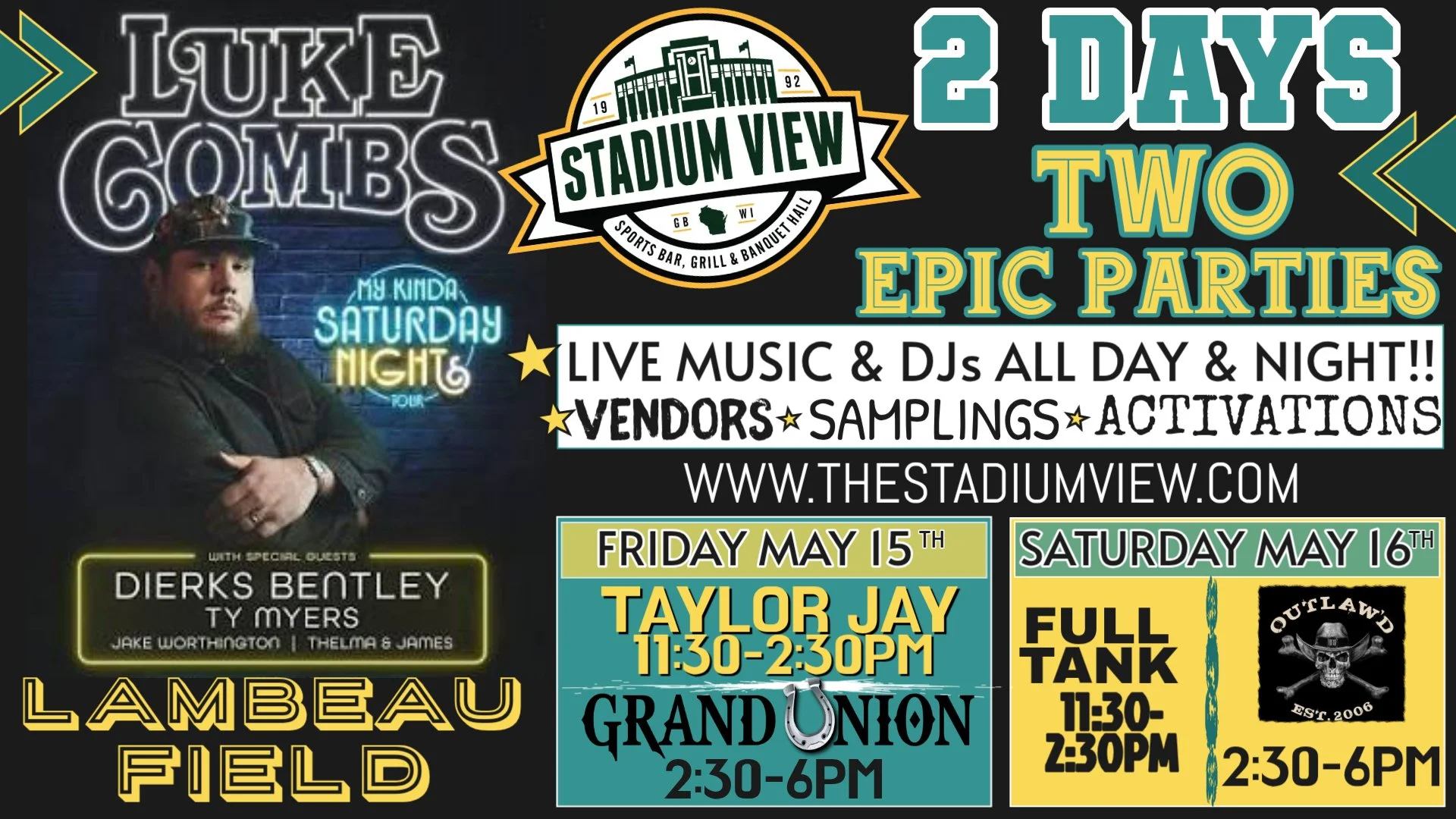 luke combs at lambeau field green bay wi live music at stadium view all weekend