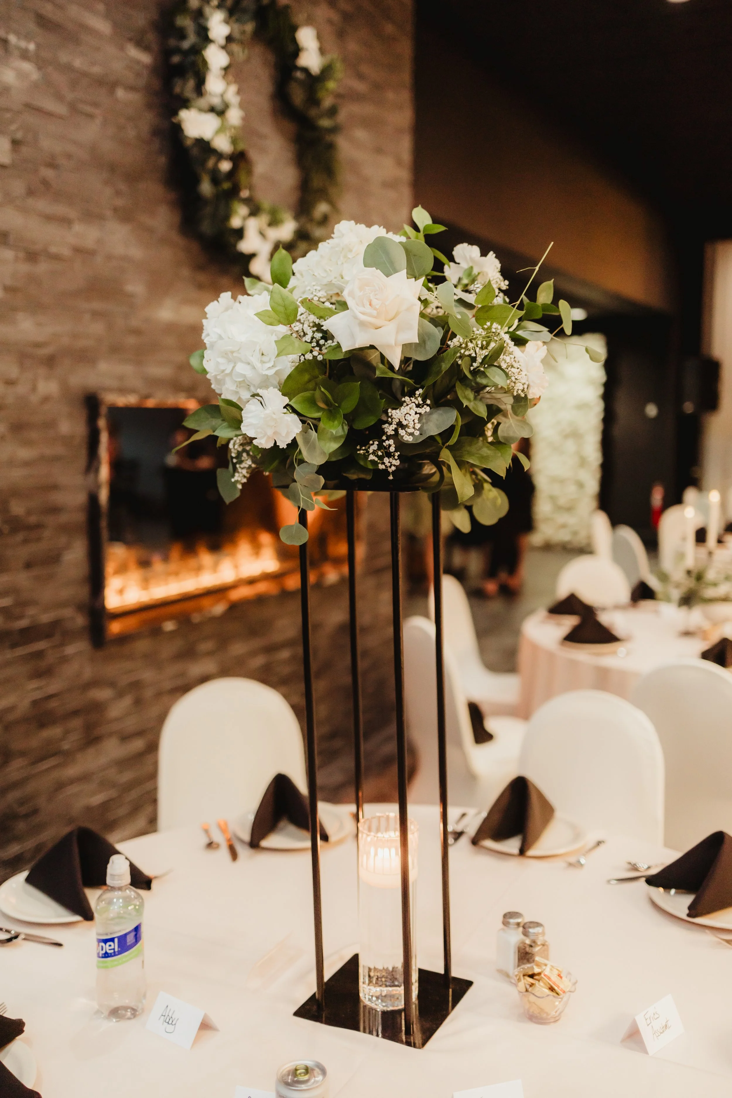 Wedding centerpieces at Stadium View Event Halls in Green Bay, WI 