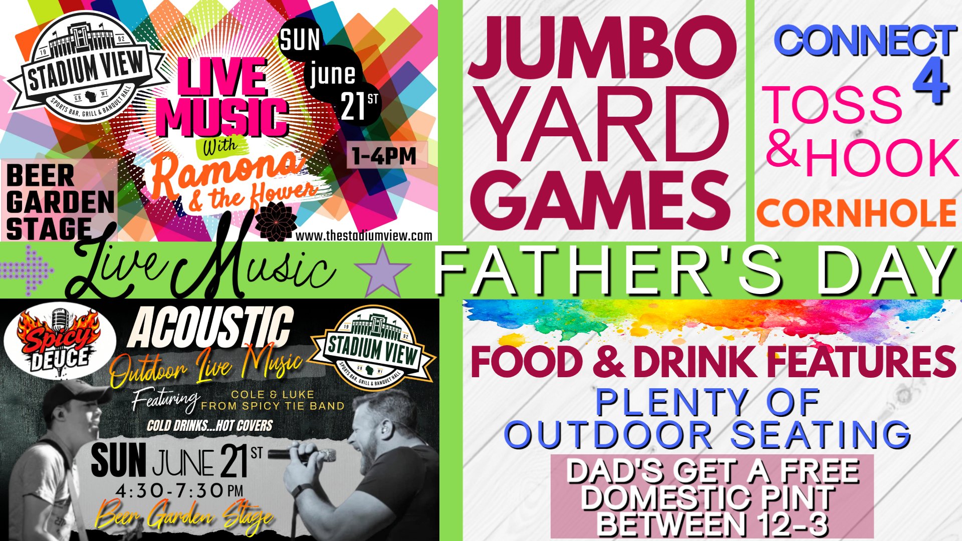 free pint of domestic beer for dads on father's day at stadium view in 2026