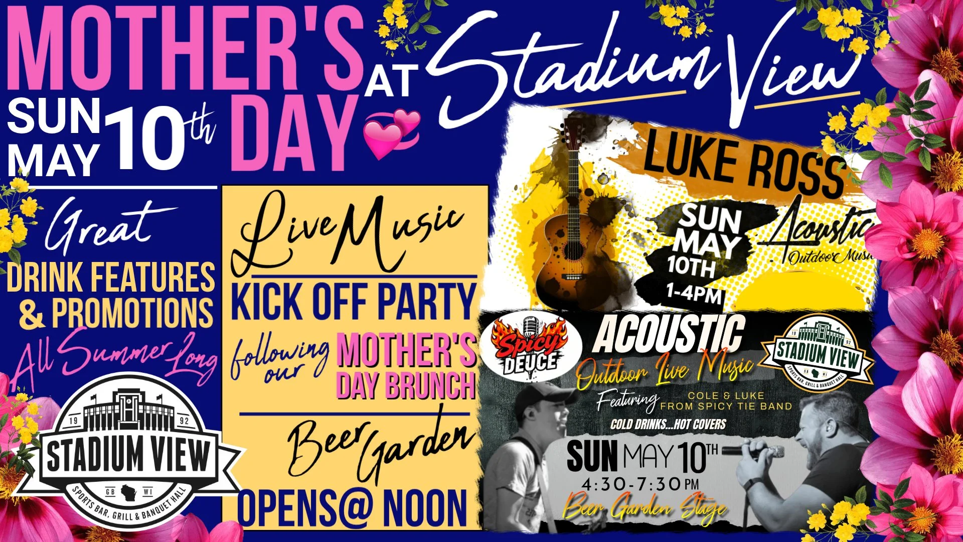 live music on mother's day at stadium view