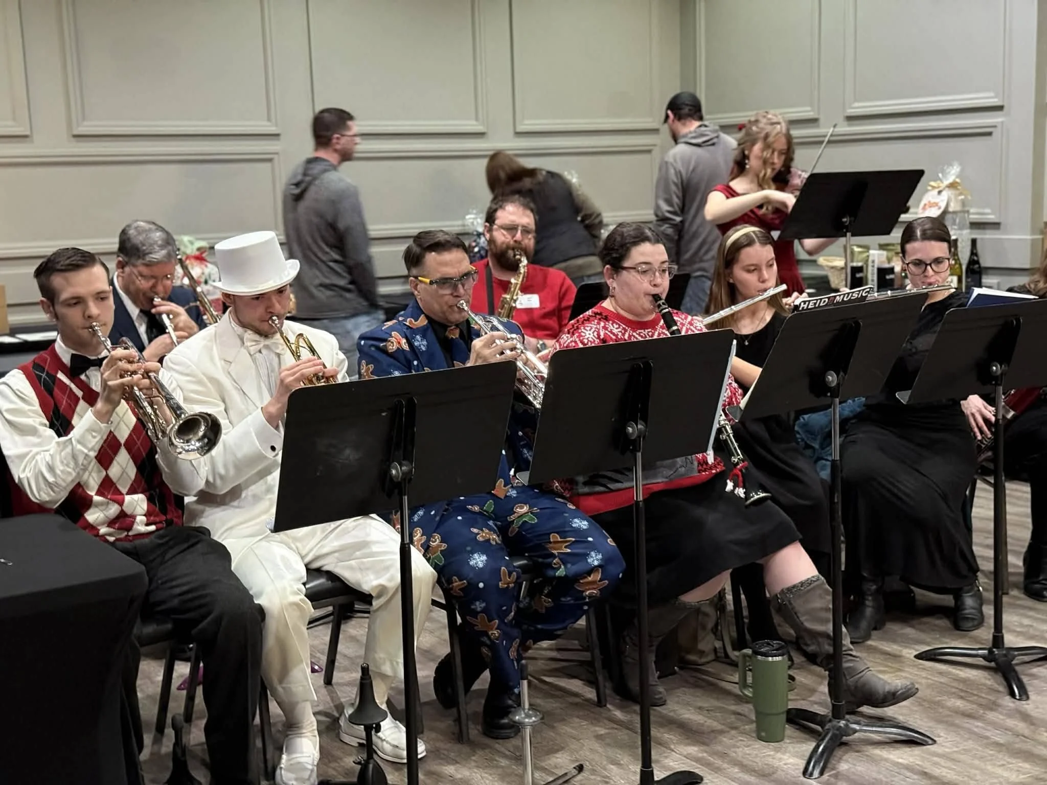 holiday orchestra at a holiday party at stadium view event halls
