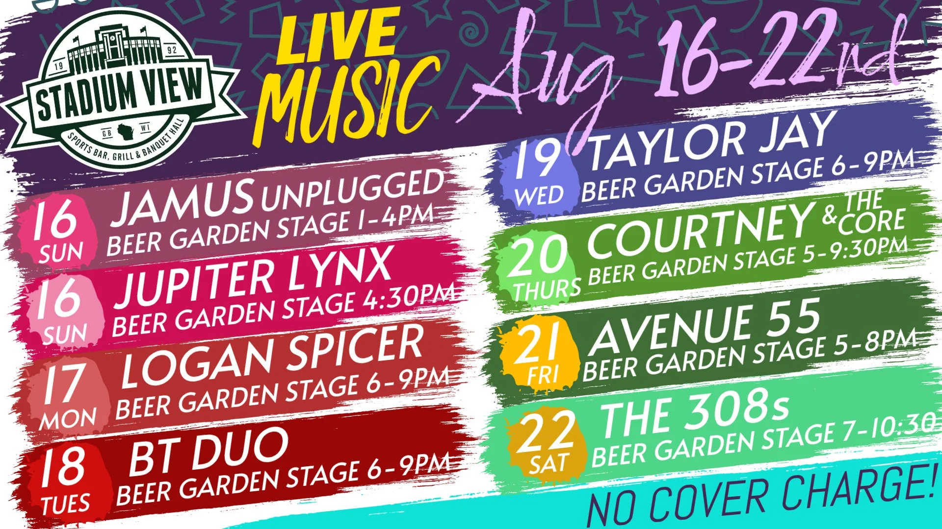 live music on the patio at stadium view