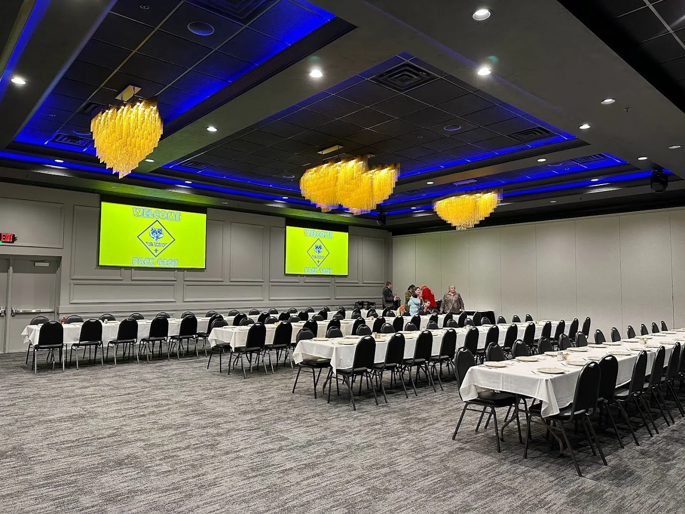 Buffet-style dining during a school banquet or function at Stadium View Event Halls in Green Bay.
