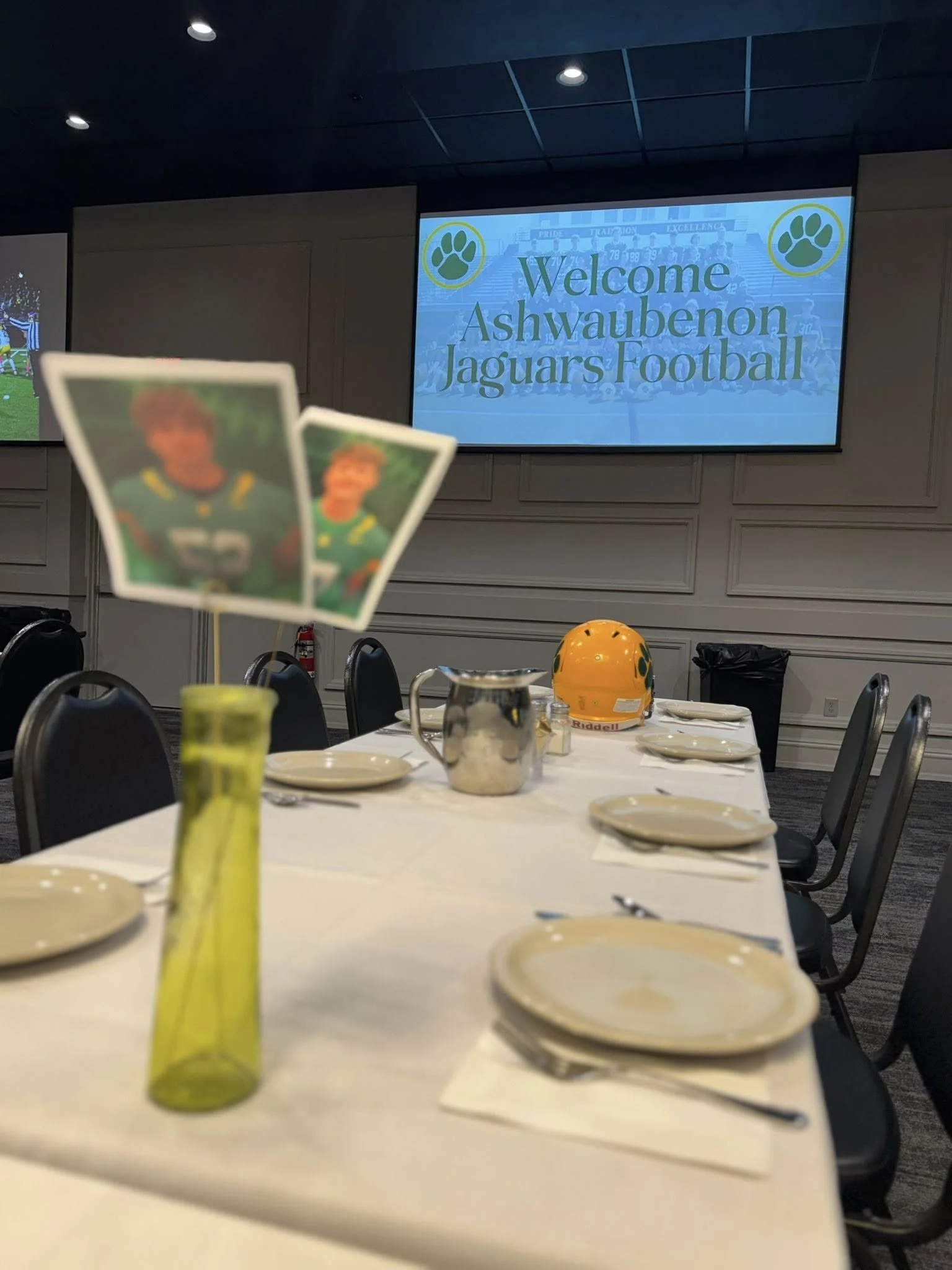 Spacious room layout for a school banquet or award ceremony at Stadium View Event Halls.