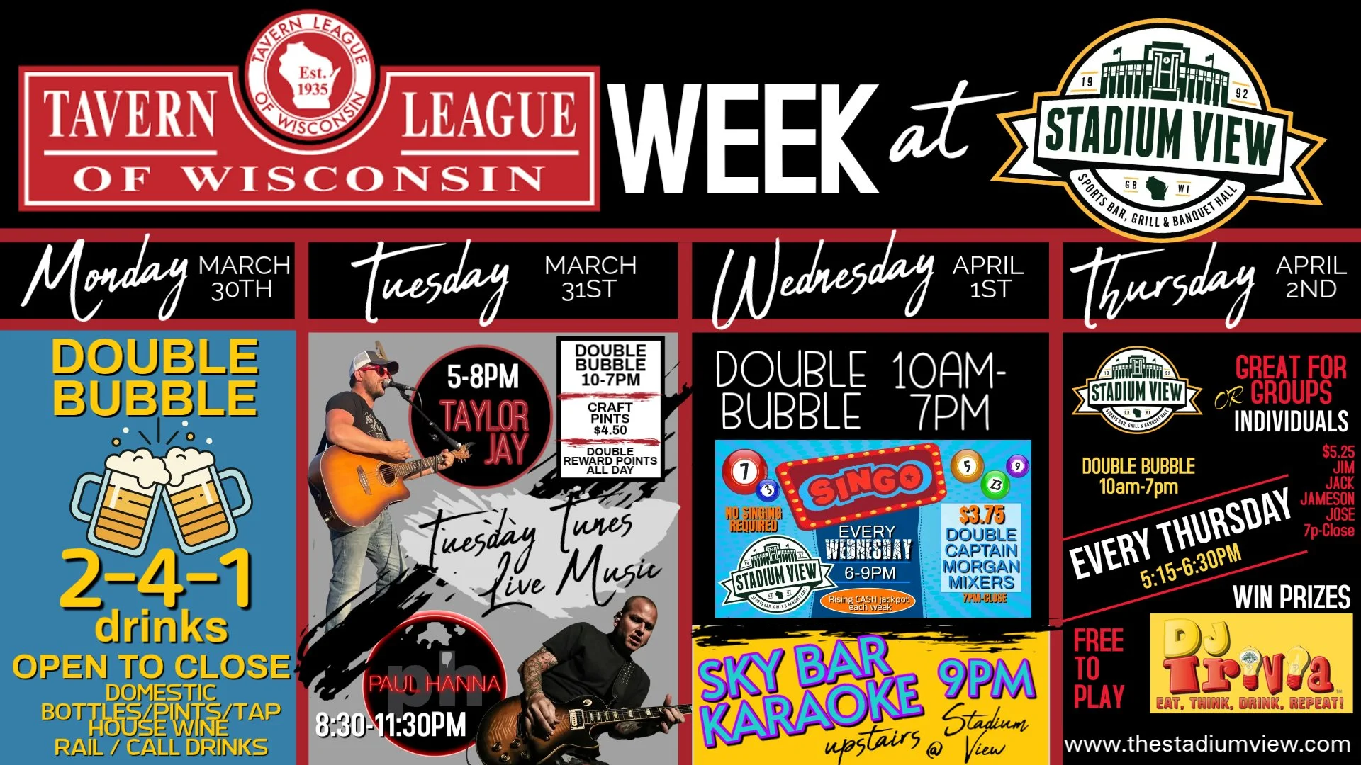 Tavern League Week at Stadium View