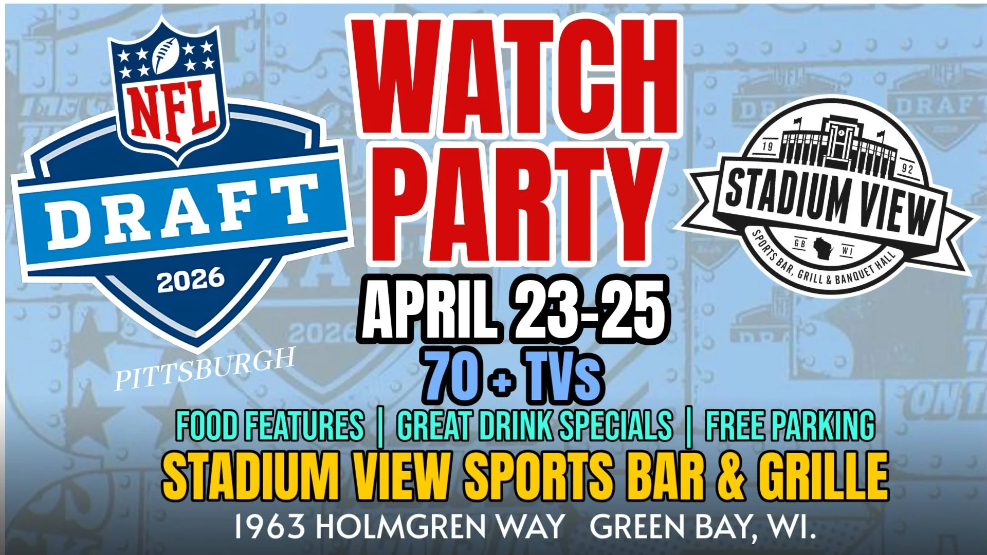 places to watch the NFL draft in green bay wi nfl draft watch party at stadium view bar