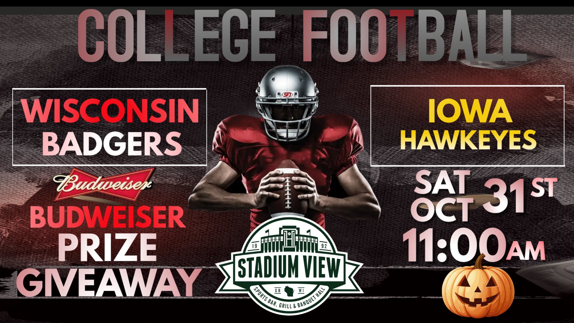 wisconsin badgers watch party saturday october 31st at stadium view win prizes!